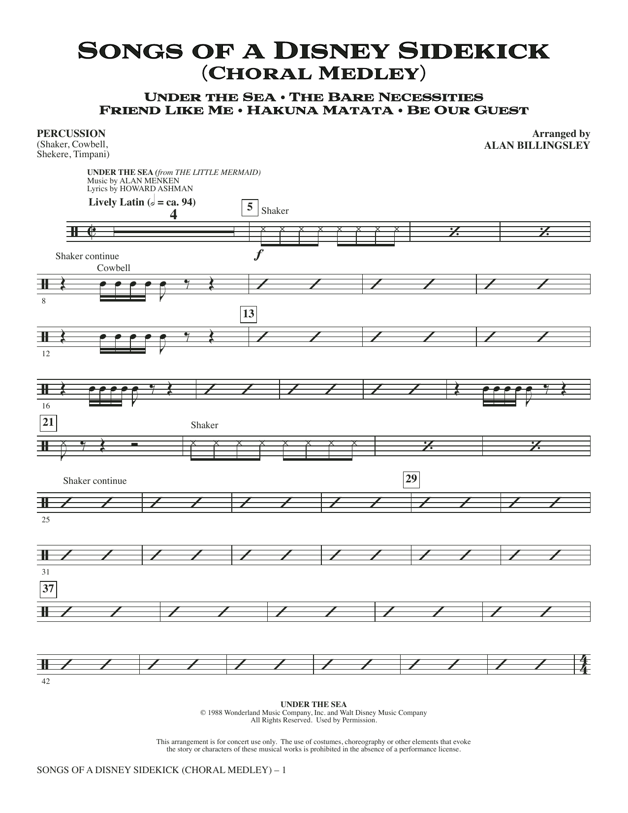 Songs of a Disney Sidekick (Choral Medley) - Percussion