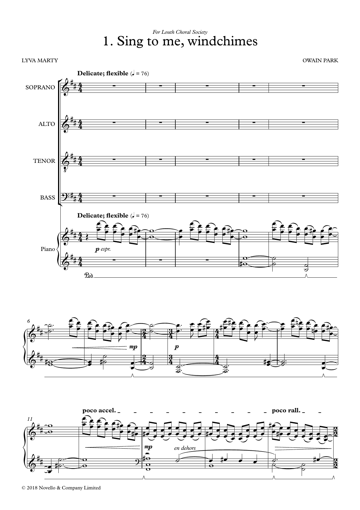 Sing To Me, Windchimes: SATB Choral Octavo
