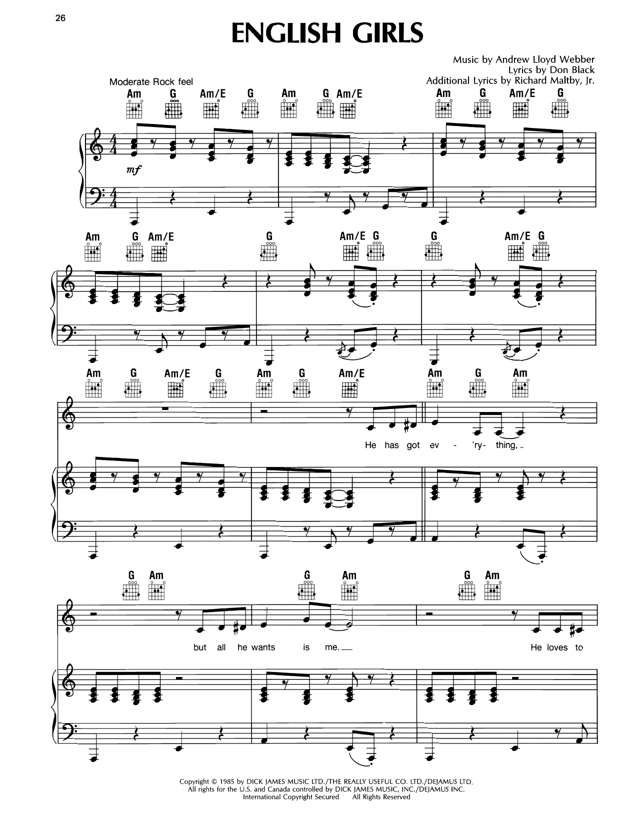 English Girls (from Song & Dance)