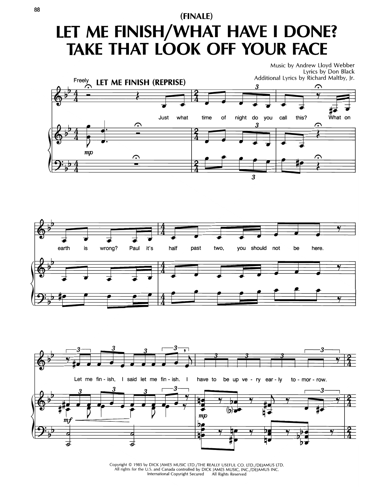 Finale, The Songs (from Song & Dance)