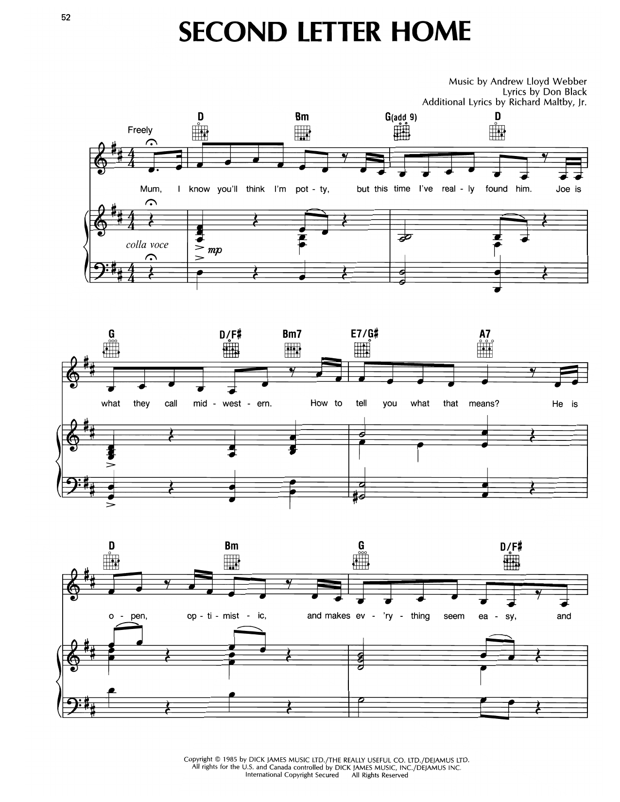 Second Letter Home (from Song & Dance)