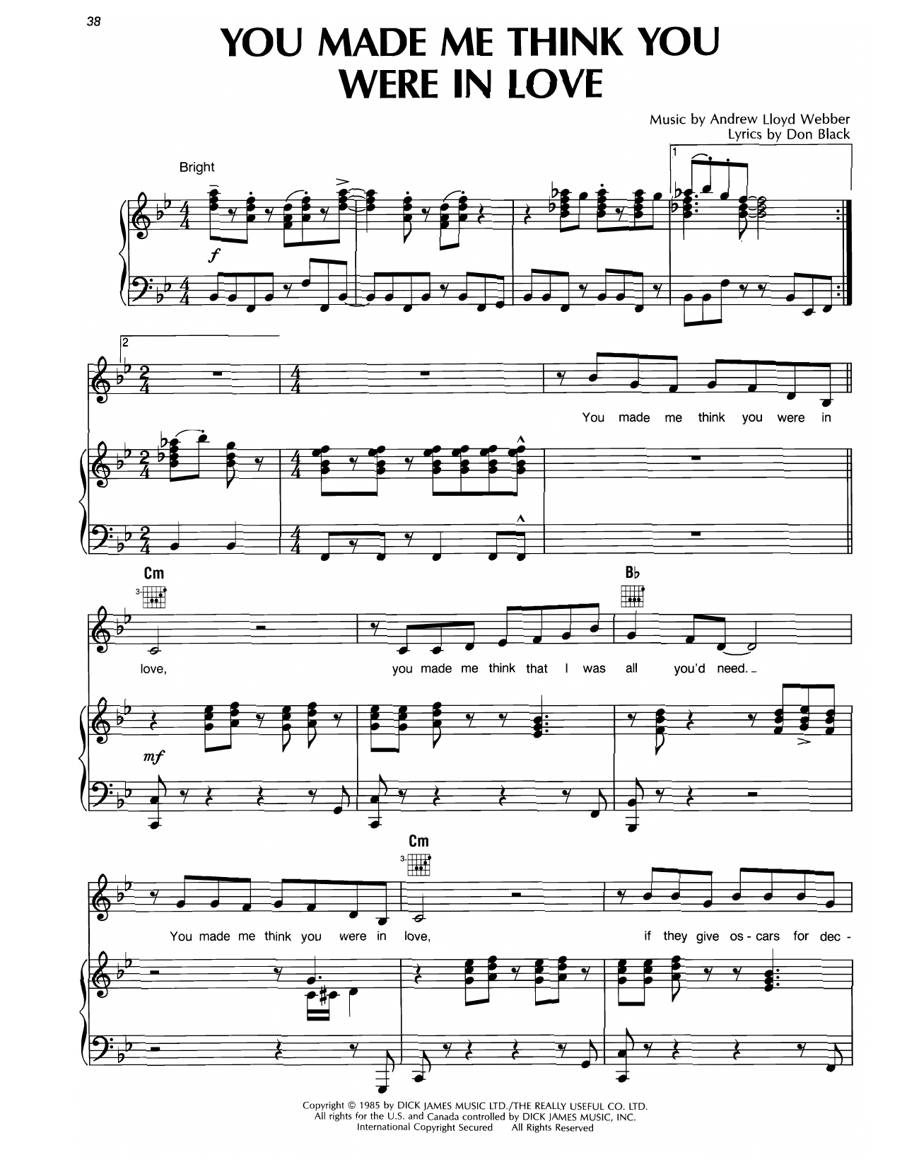 You Made Me Think You In Love (from Song & Dance)