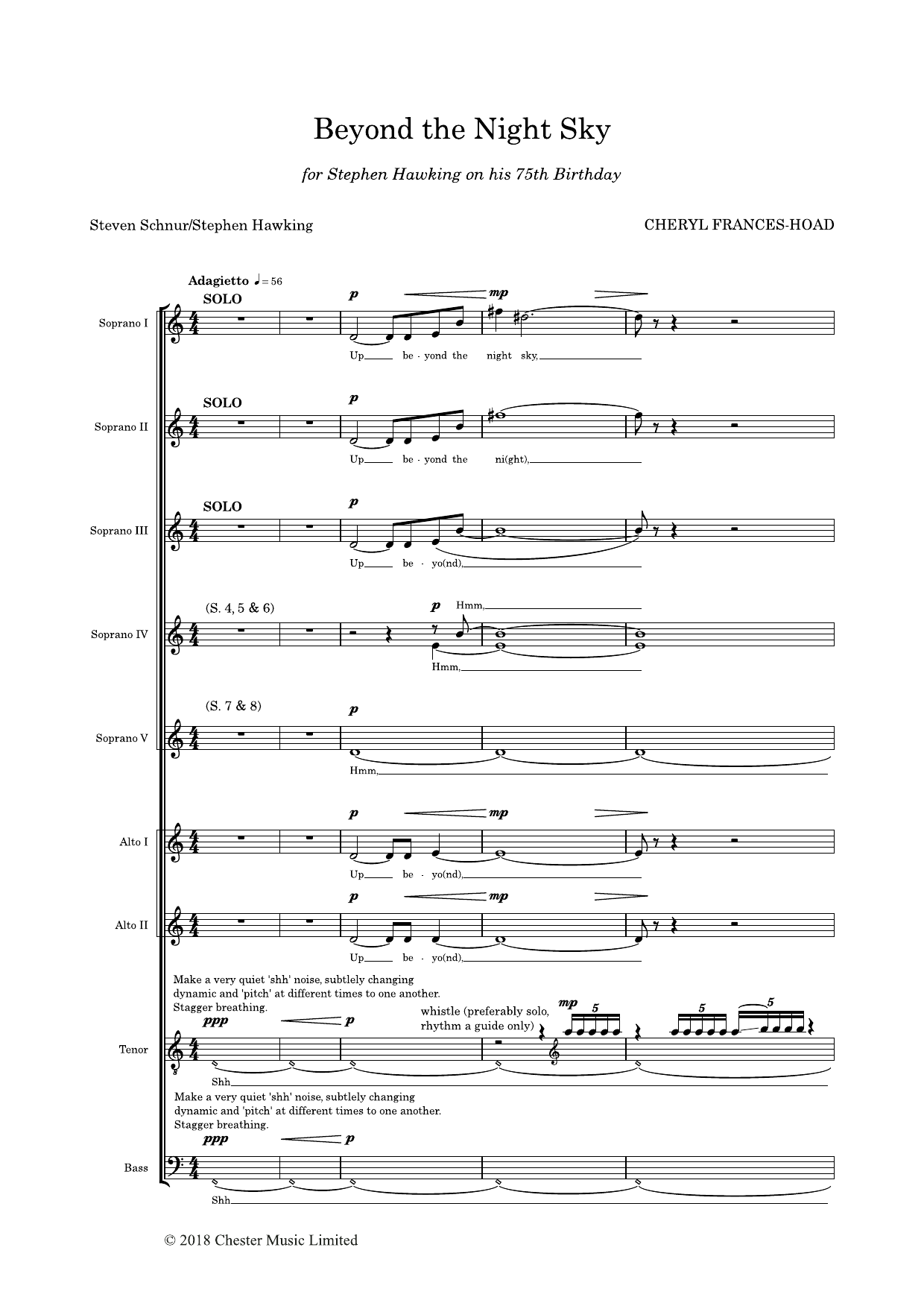 Beyond The Night Sky by Cheryl Frances-Hoad Sheet Music for SATB Choir ...