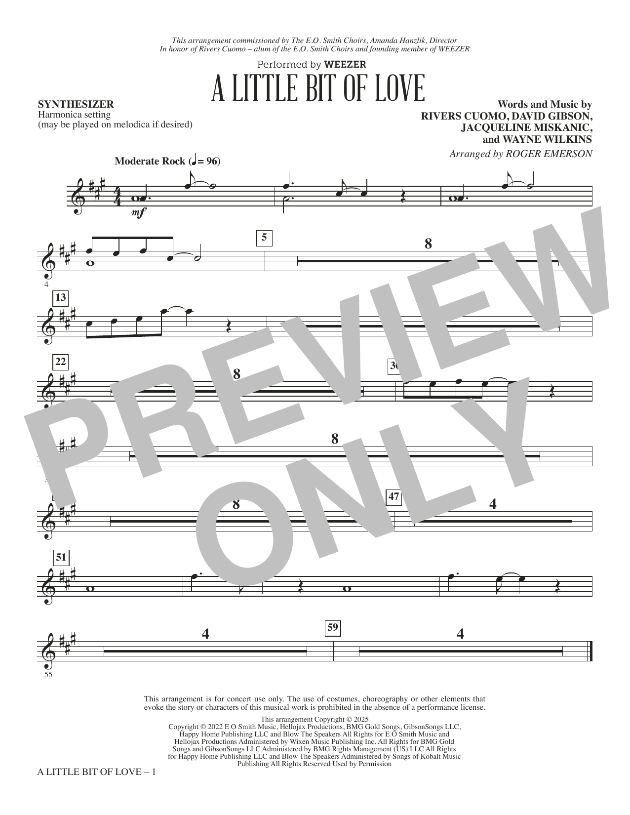 A Little Bit Of Love (arr. Roger Emerson) - Synth Pad