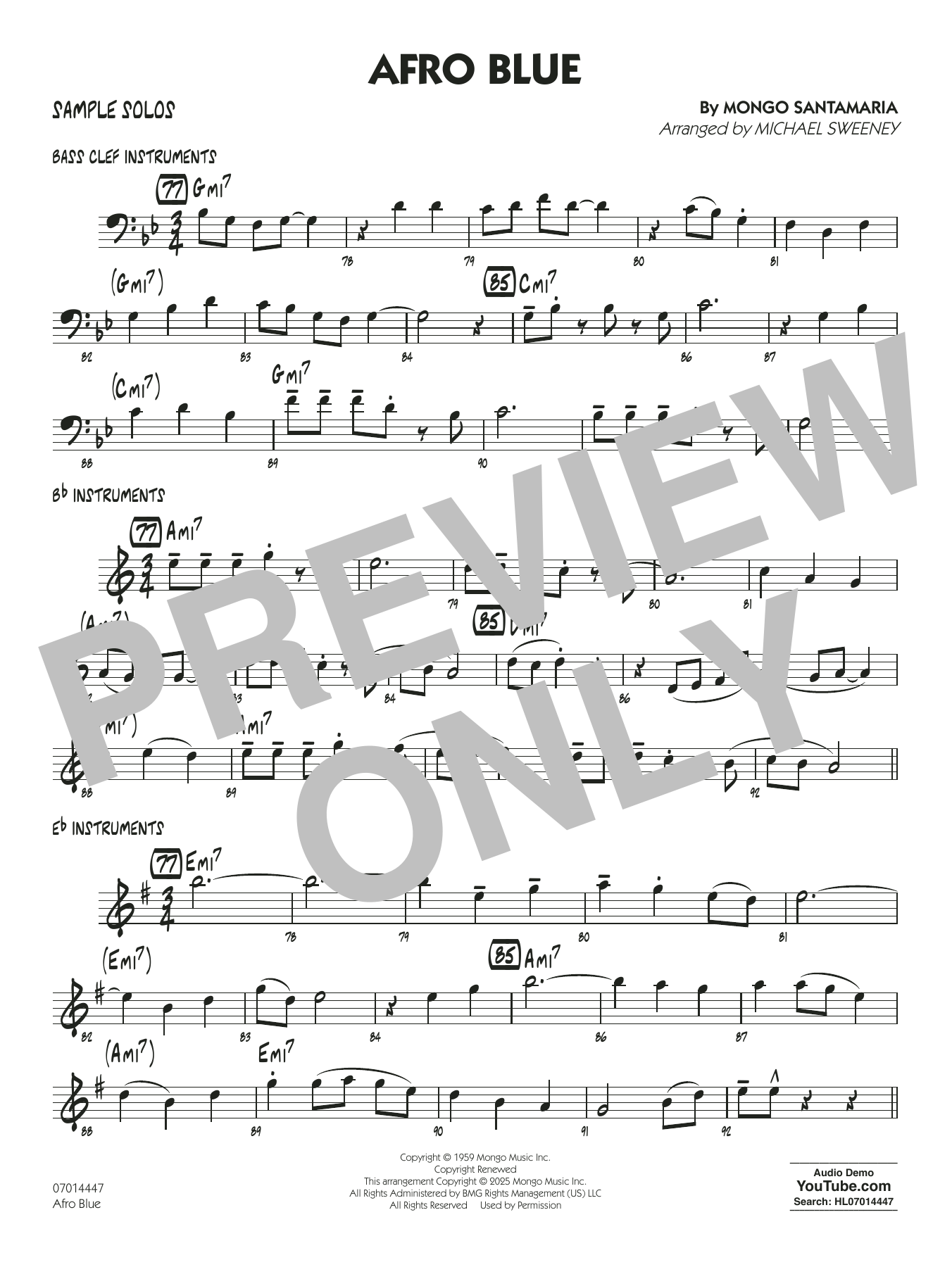 Afro Blue (arr. Michael Sweeney) - Sample Solos