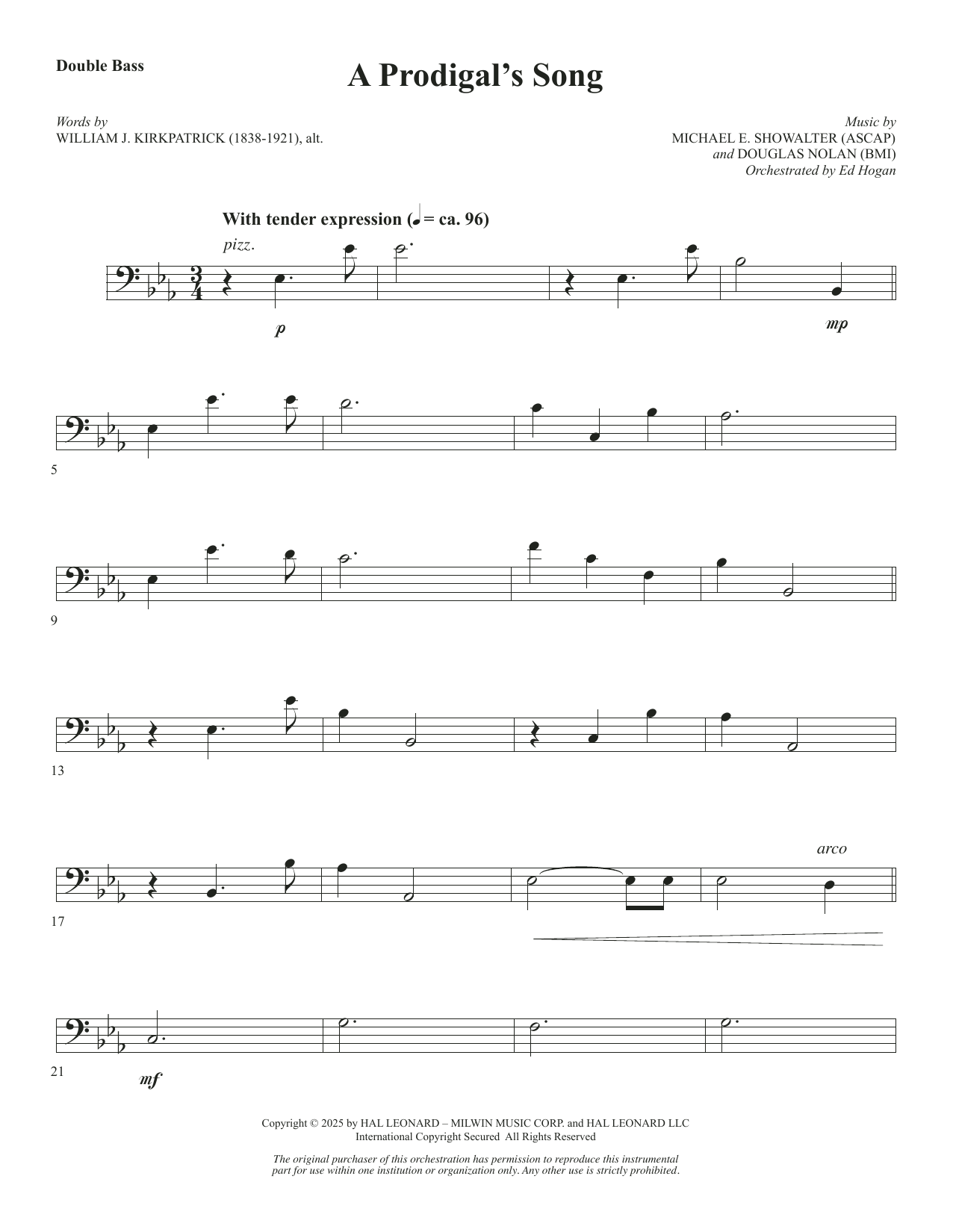 A Prodigal's Song - Double Bass