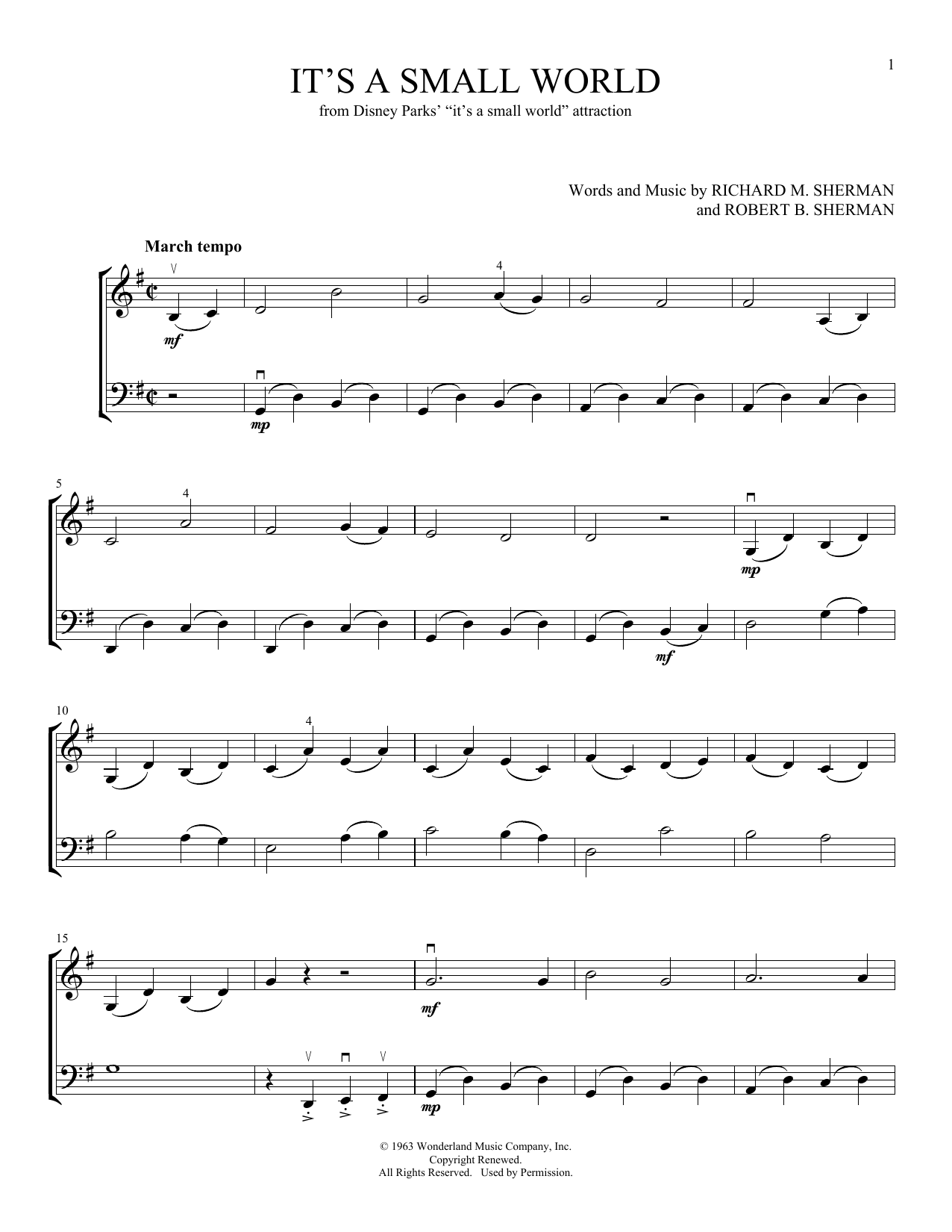 It's A Small World (arr. Michelle Hynson)
