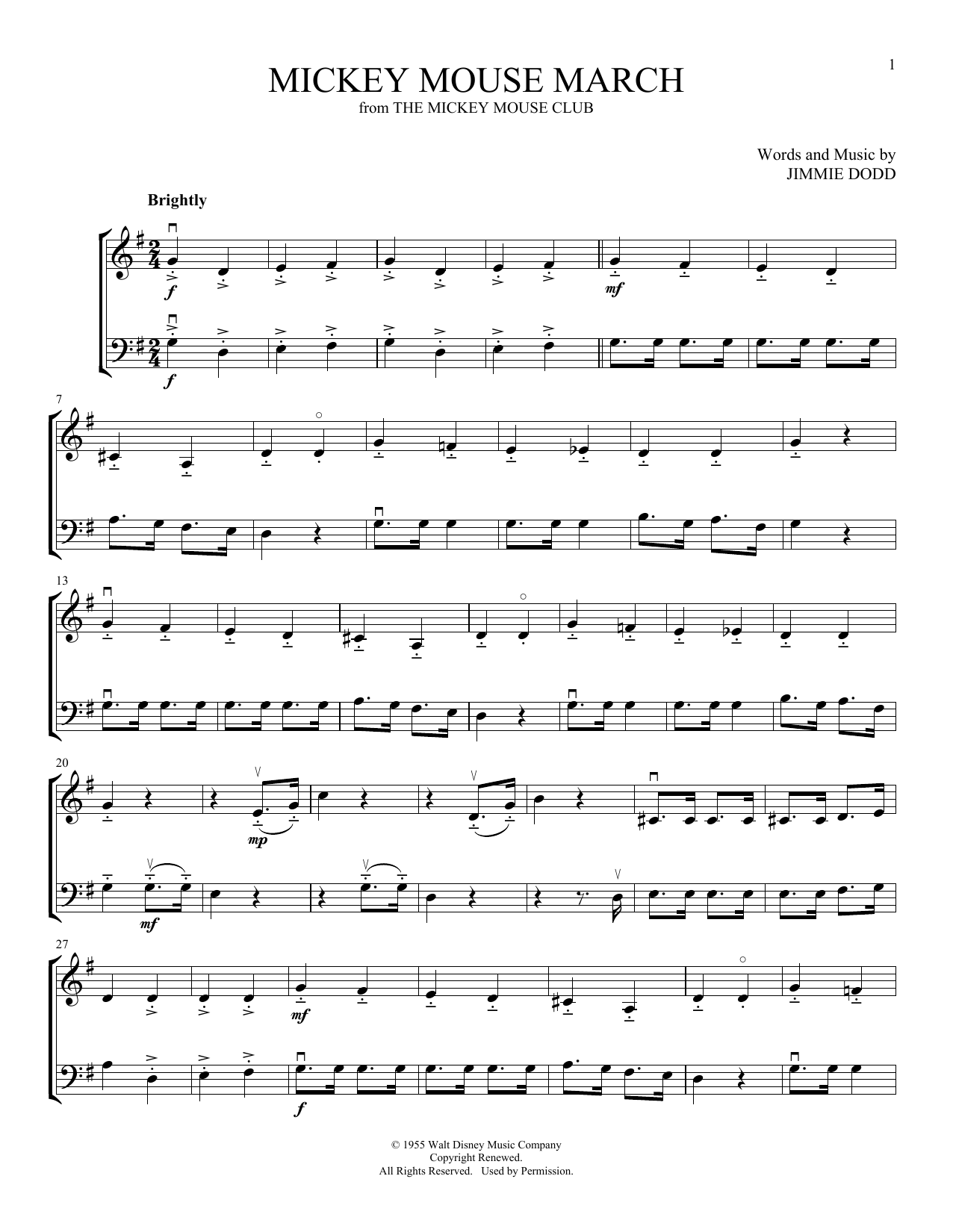 Mickey Mouse March (from The Mickey Mouse Club) (arr. Michelle Hynson)