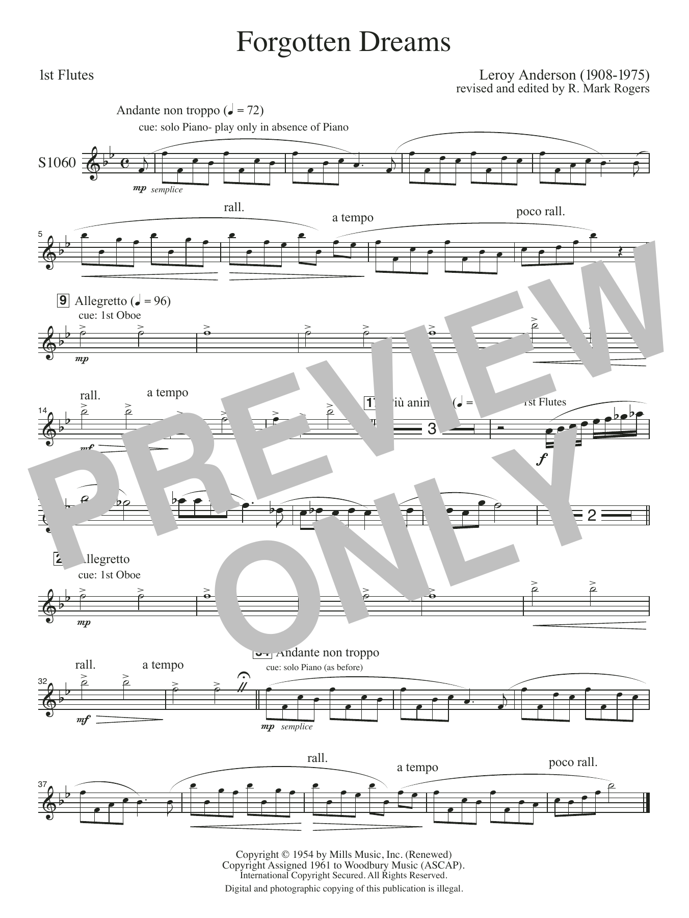 Forgotten Dreams (arr. R. Mark Rogers) - Flute 1
