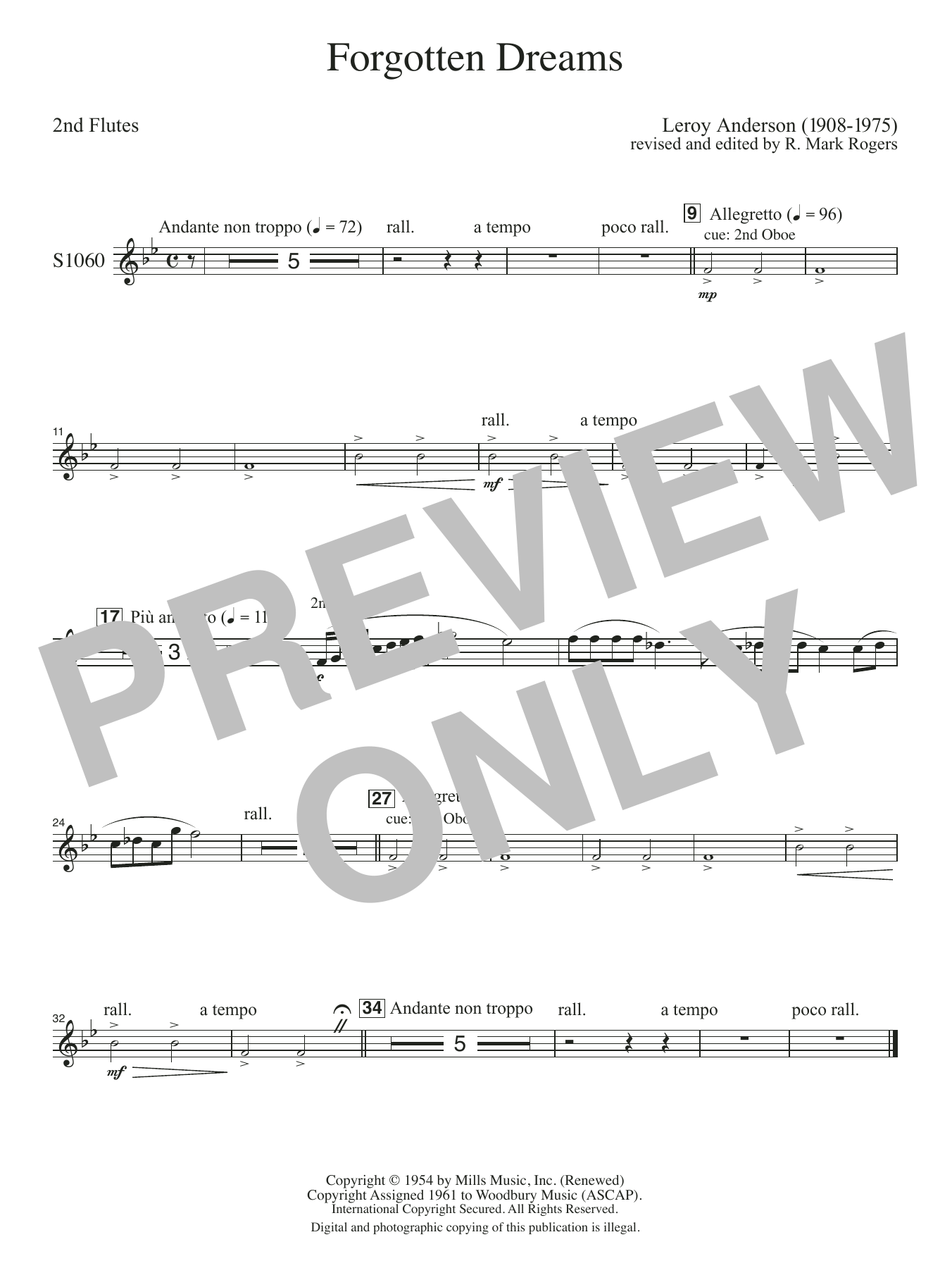 Forgotten Dreams (arr. R. Mark Rogers) - Flute 2