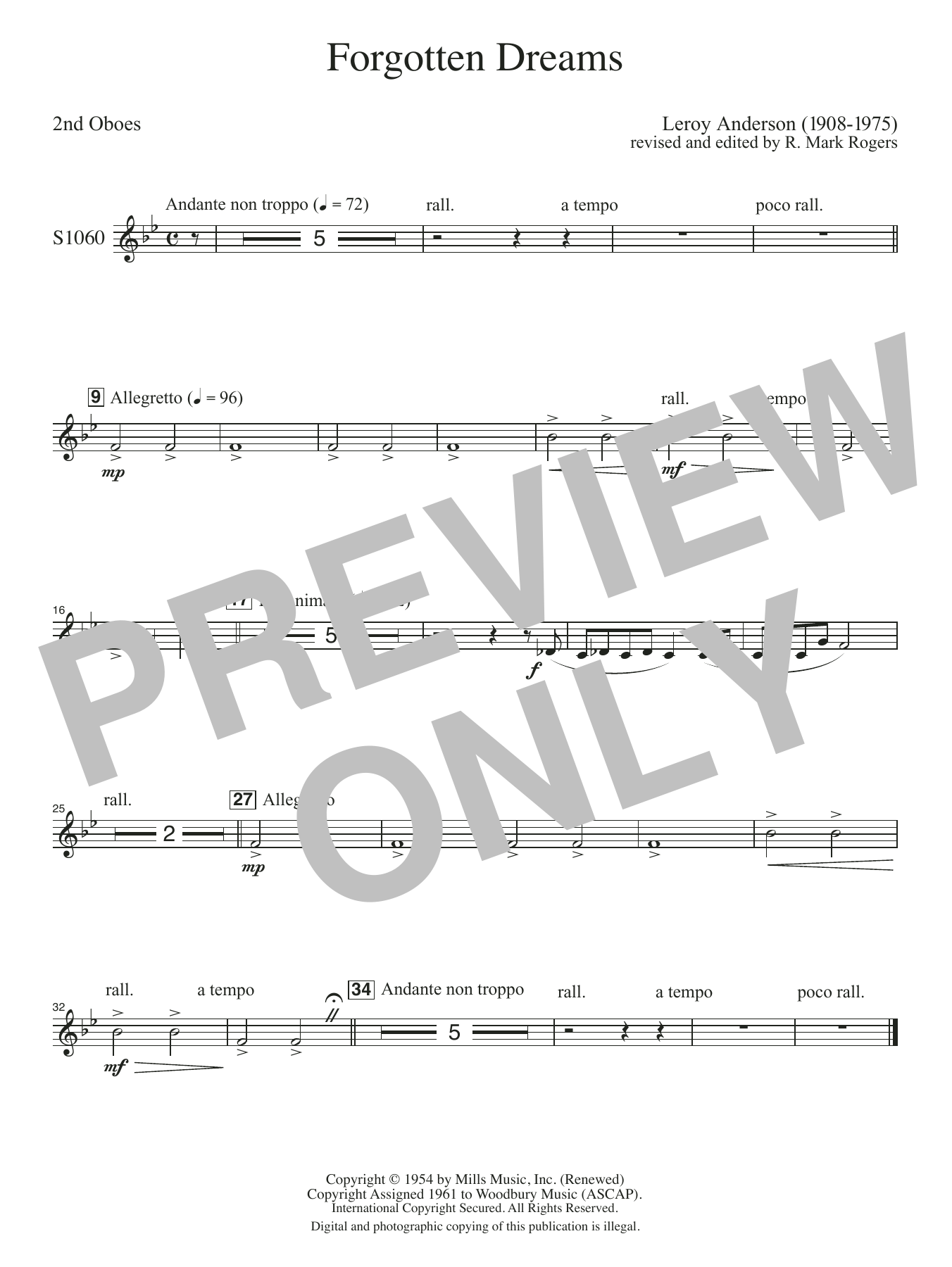 Forgotten Dreams (arr. R. Mark Rogers) - Oboe 2