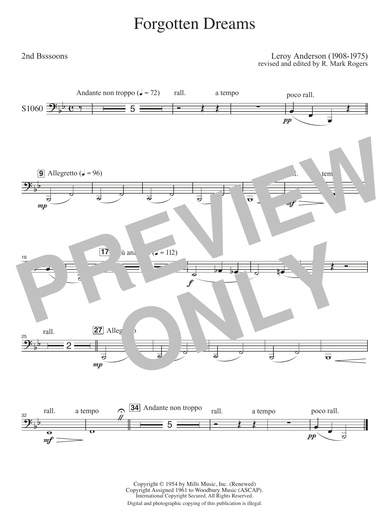 Forgotten Dreams (arr. R. Mark Rogers) - Bassoon 2