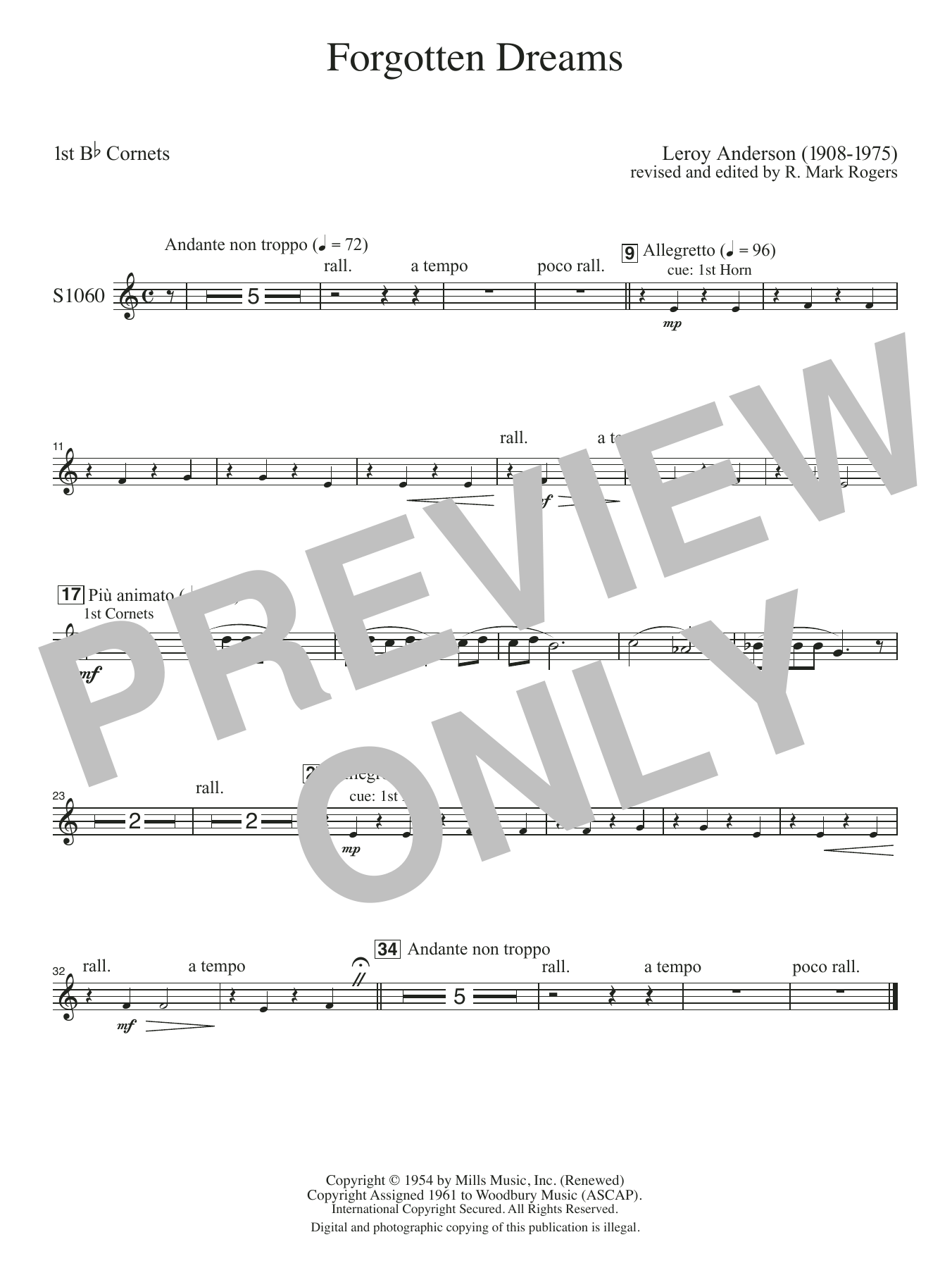 Forgotten Dreams (arr. R. Mark Rogers) - Cornet 1