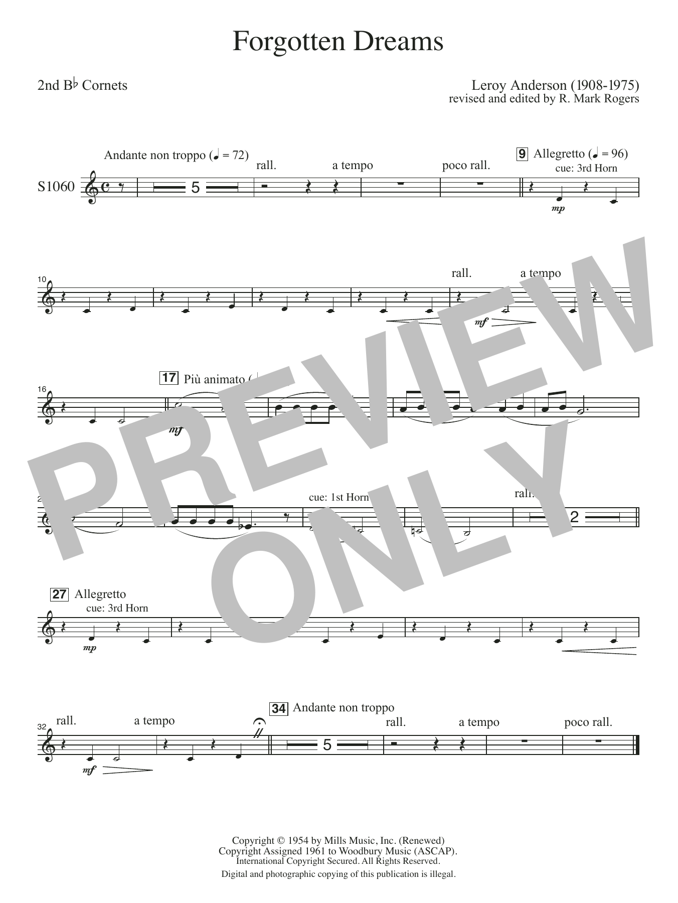 Forgotten Dreams (arr. R. Mark Rogers) - Cornet 2