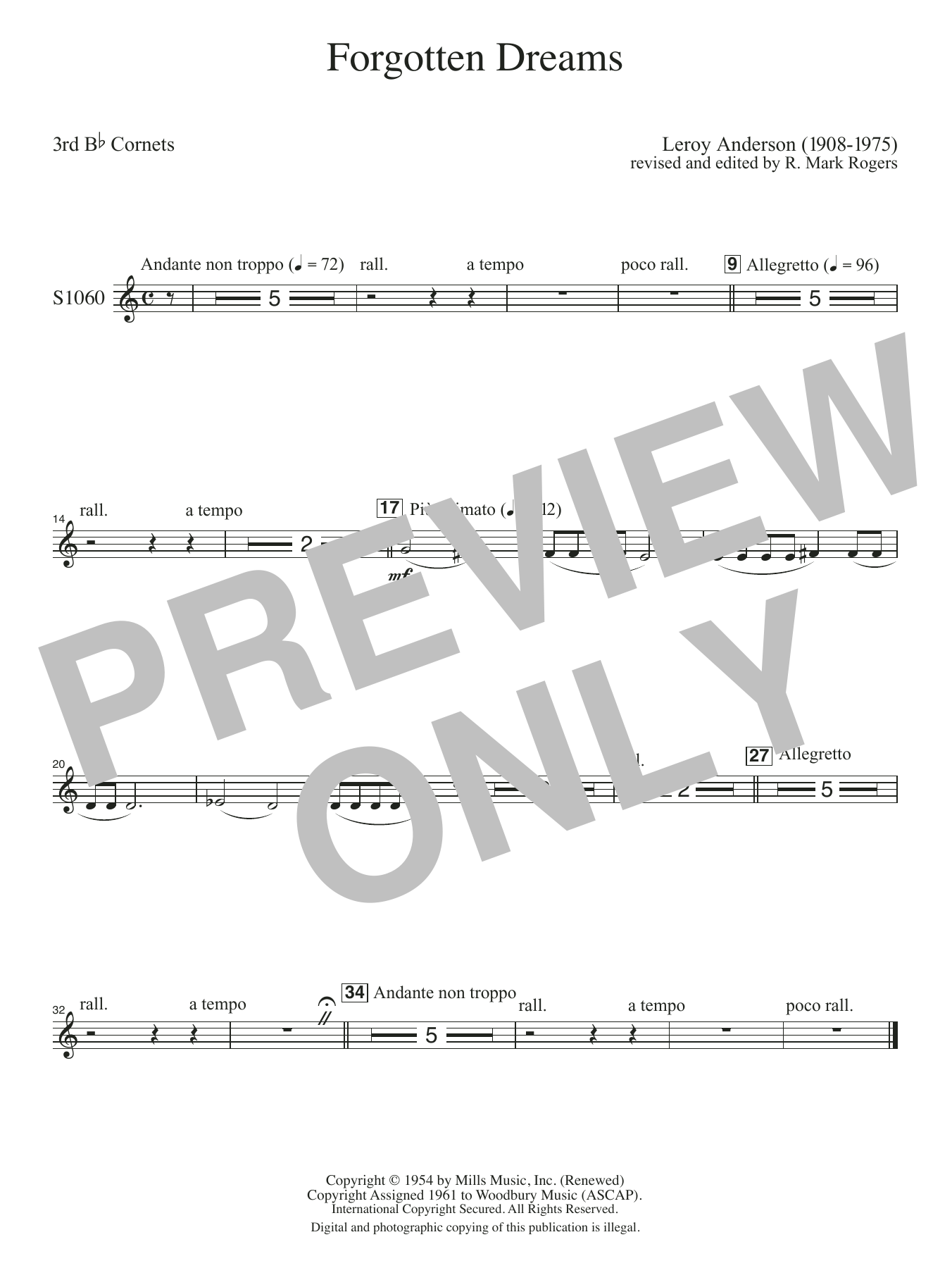 Forgotten Dreams (arr. R. Mark Rogers) - Cornet 3