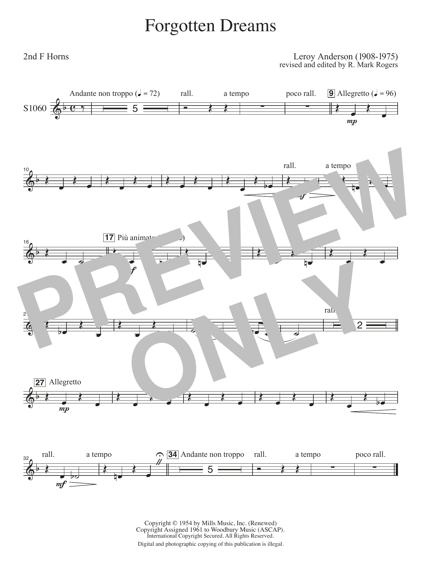 Forgotten Dreams (arr. R. Mark Rogers) - Horn 2