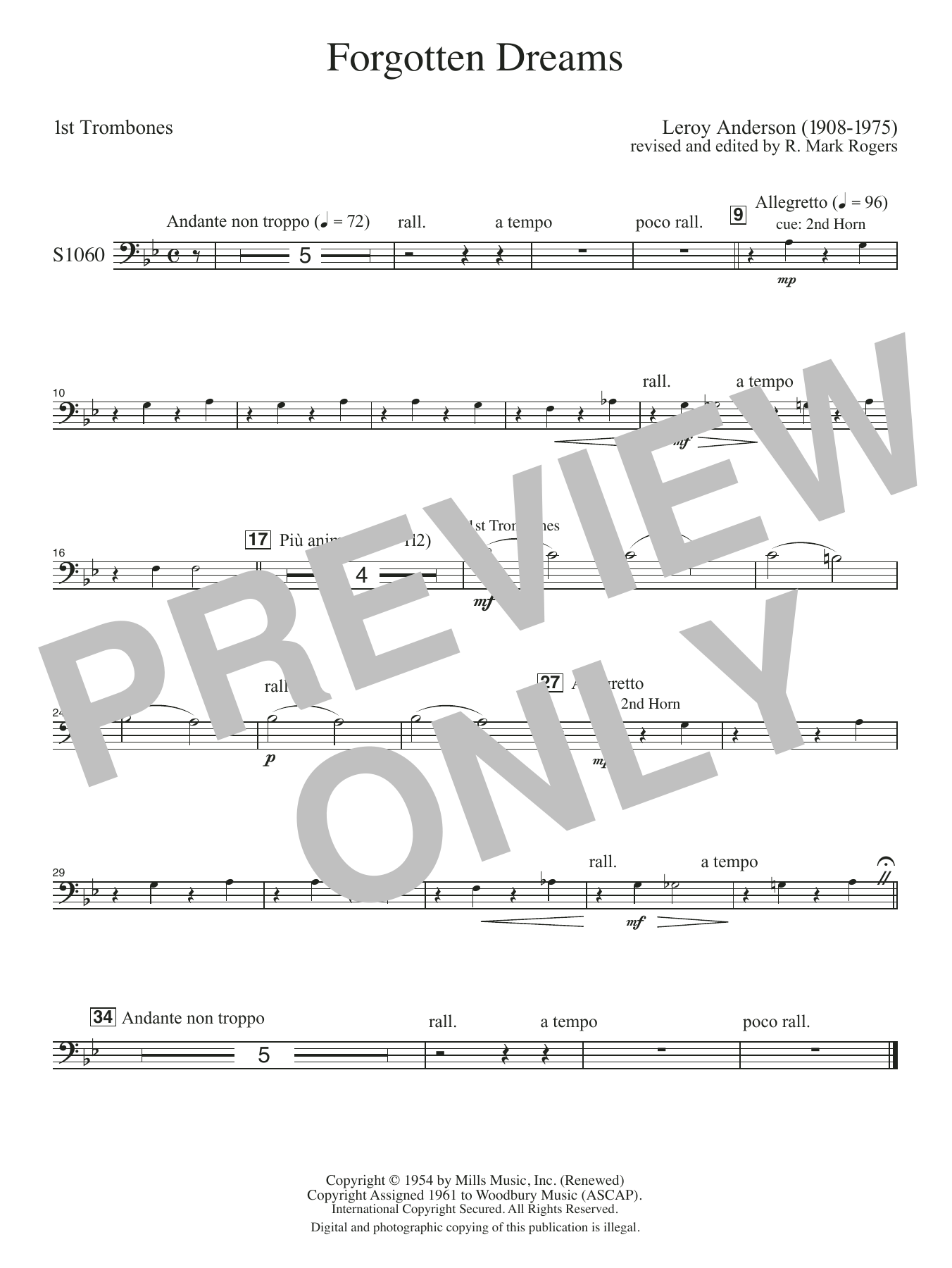 Forgotten Dreams (arr. R. Mark Rogers) - Trombone 1