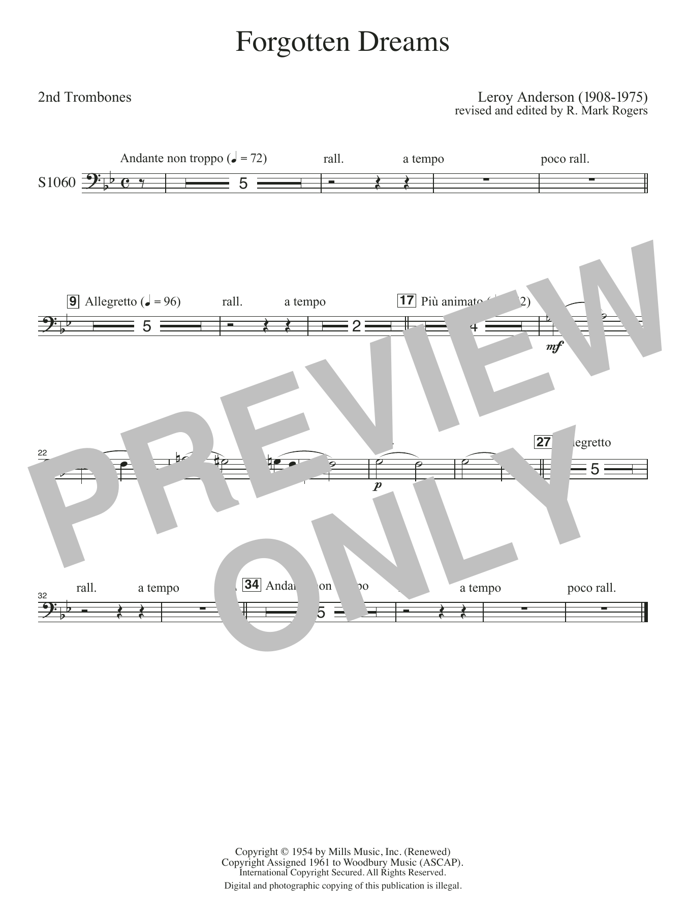 Forgotten Dreams (arr. R. Mark Rogers) - Trombone 2