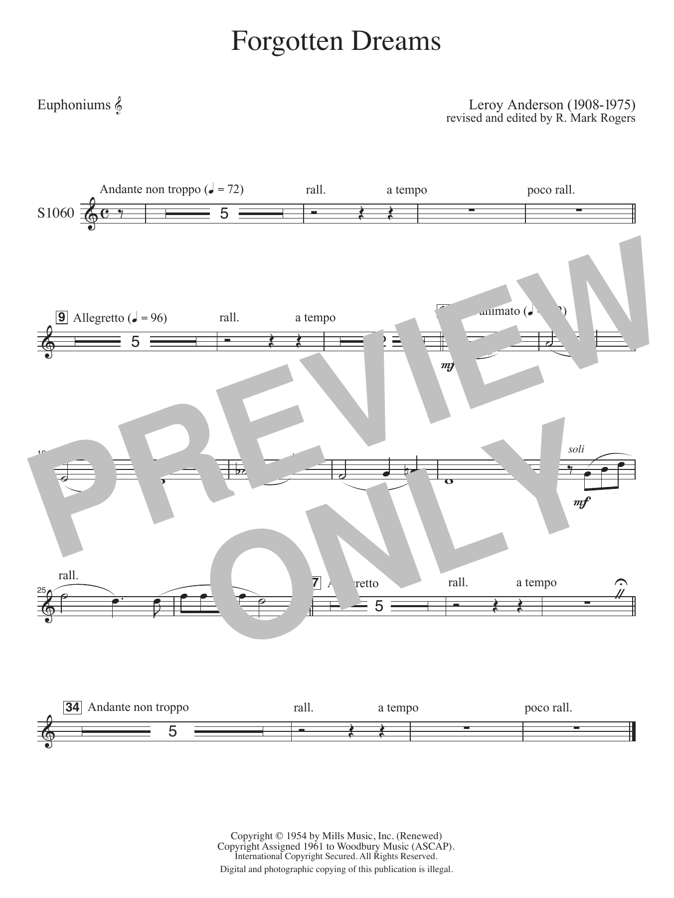 Forgotten Dreams (arr. R. Mark Rogers) - Euphonium TC