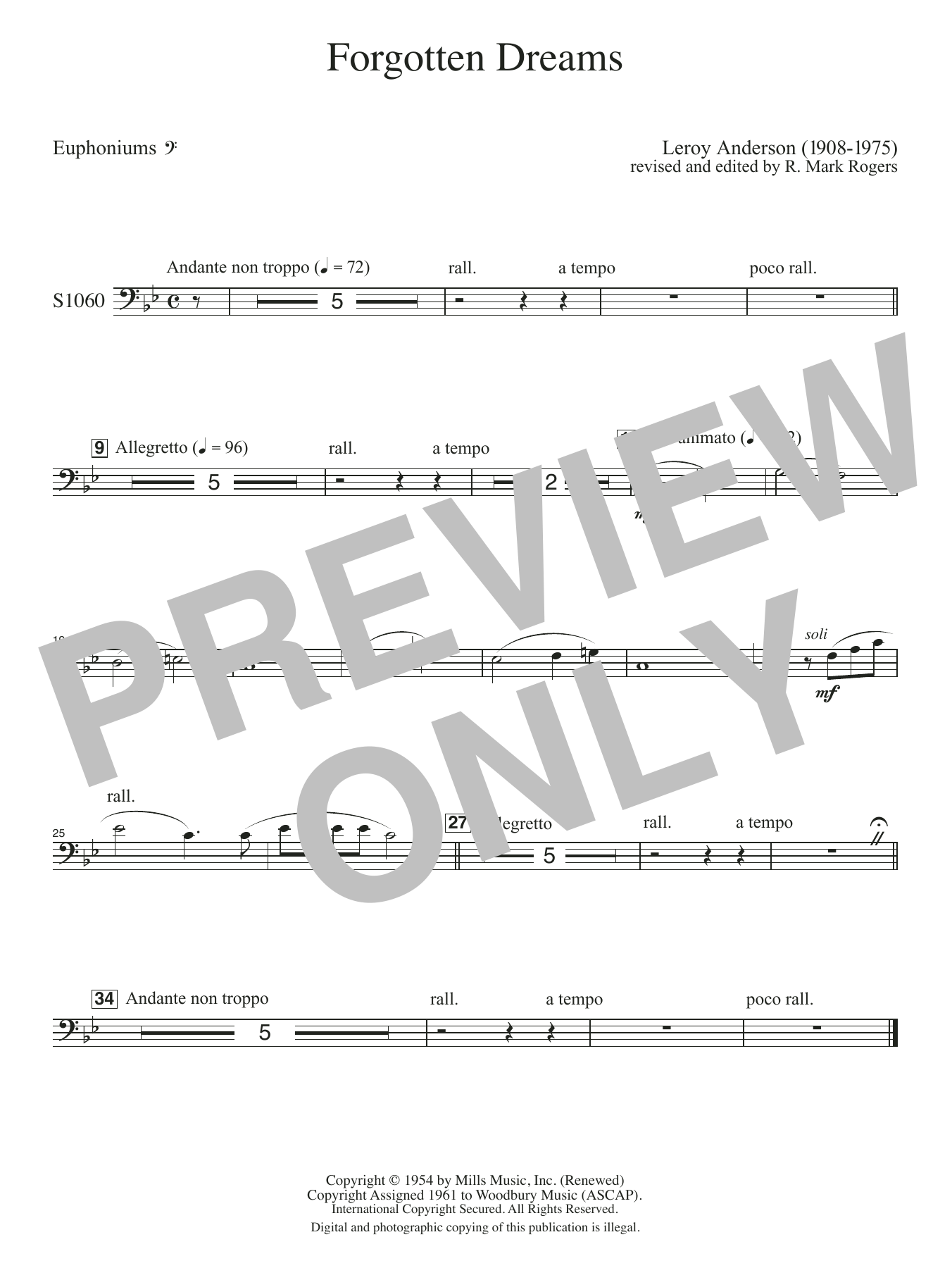 Forgotten Dreams (arr. R. Mark Rogers) - Euphonium BC