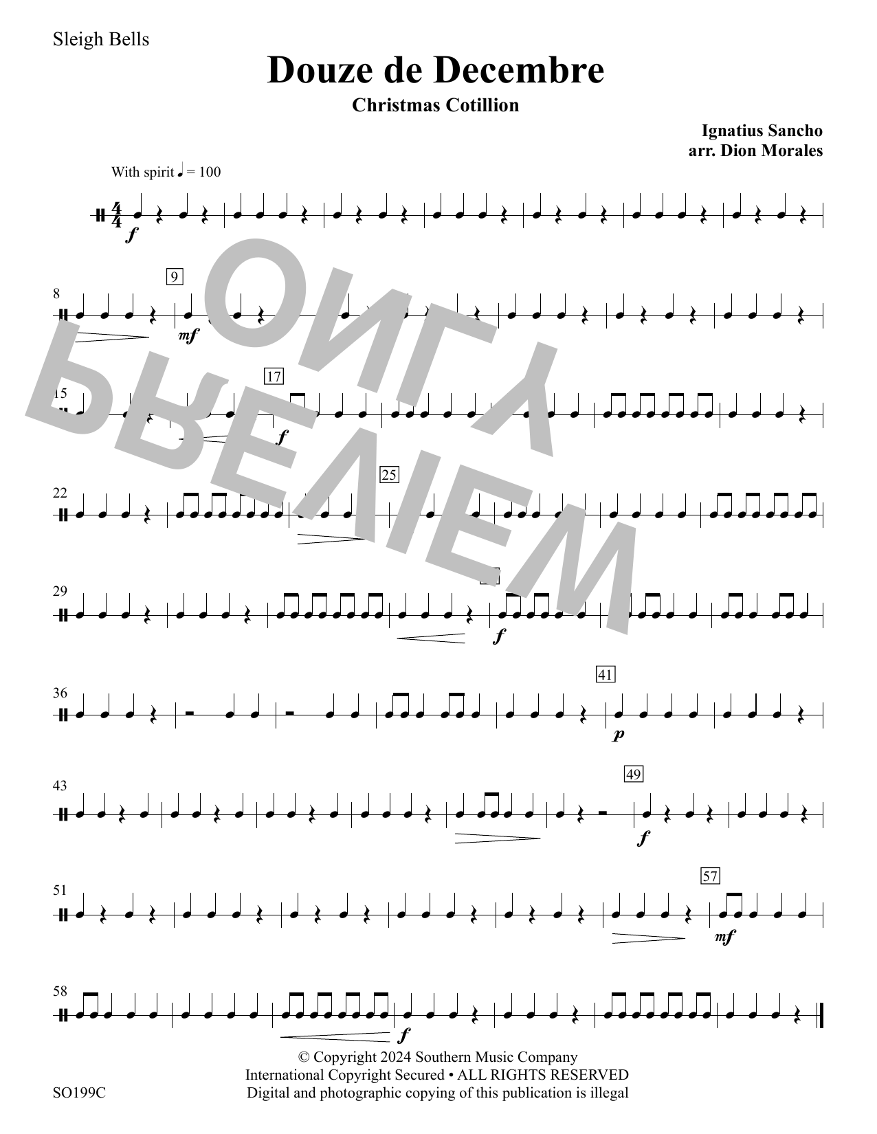 Le Douze Decembre: Christmas Cotillion (arr. Dion Morales) - Sleigh Bells