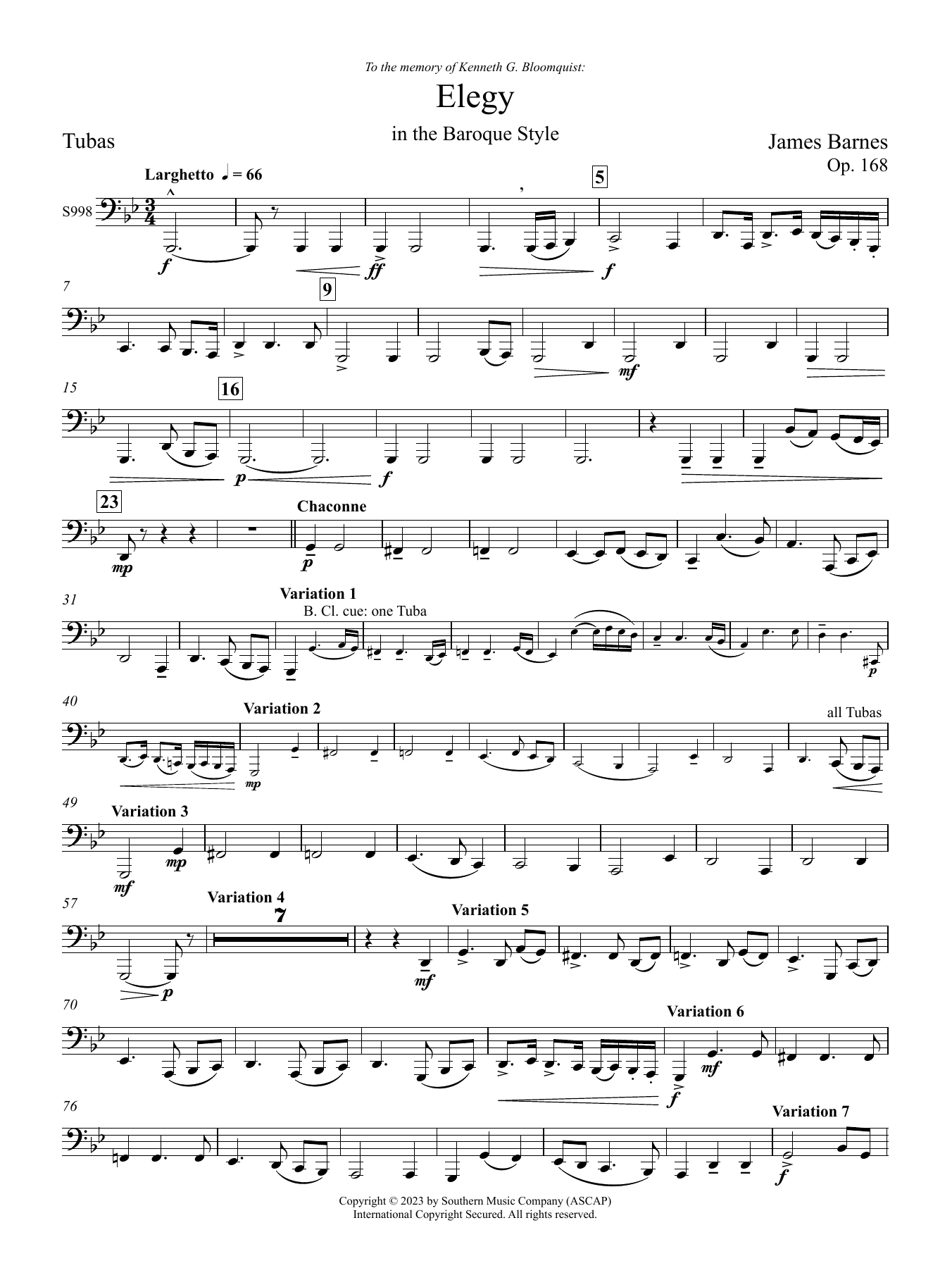 Elegy in the Baroque Style - Tuba
