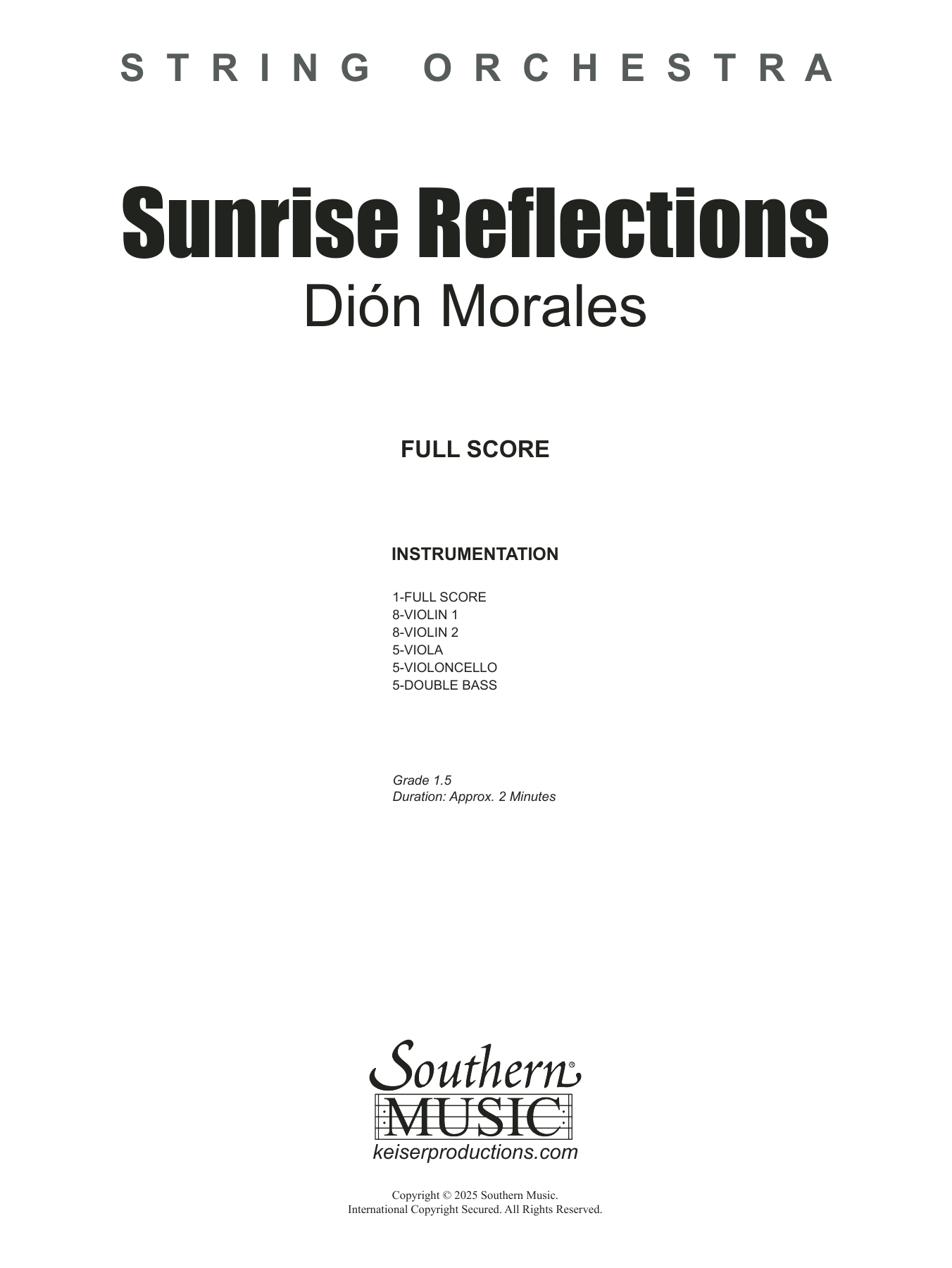 Sunrise Reflections: String Orchestra Conductor Score & Parts