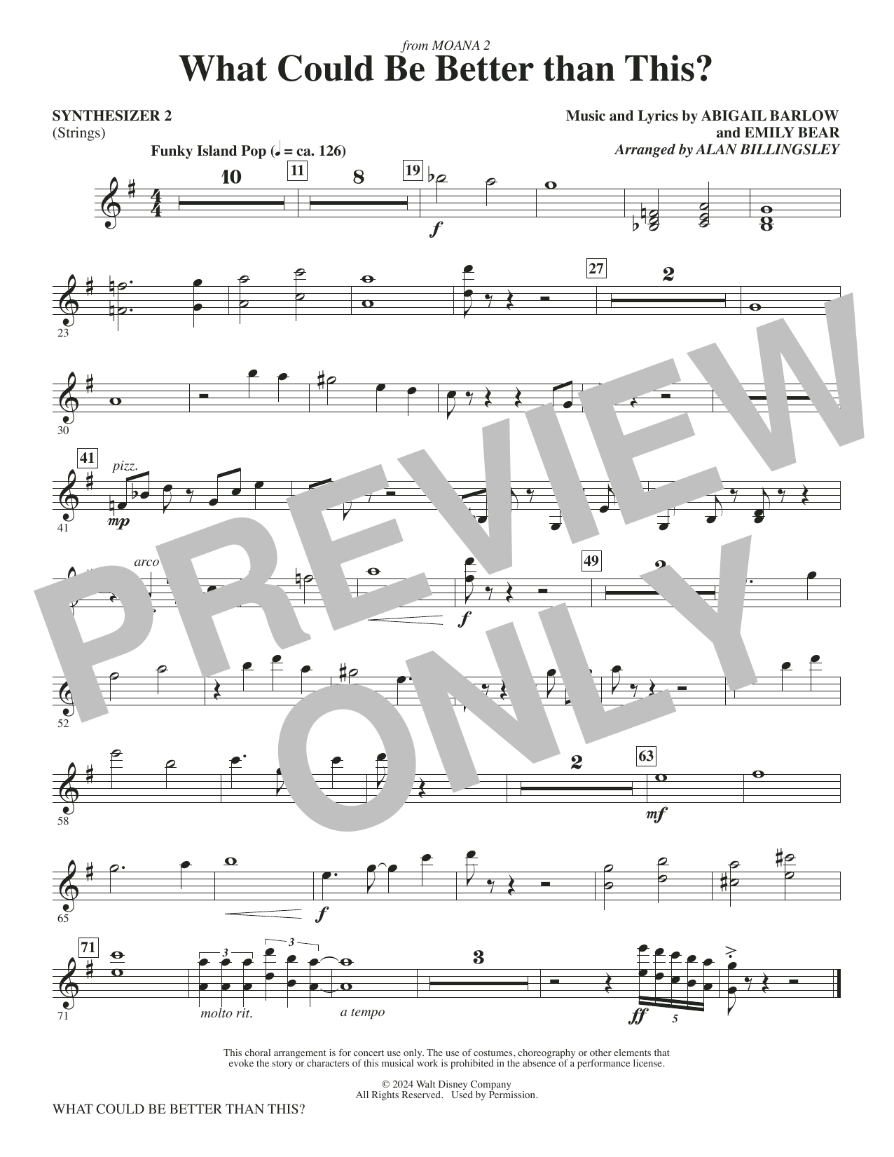 What Could Be Better Than This? (from Moana 2) (arr. Billingsley) - Synthesizer II