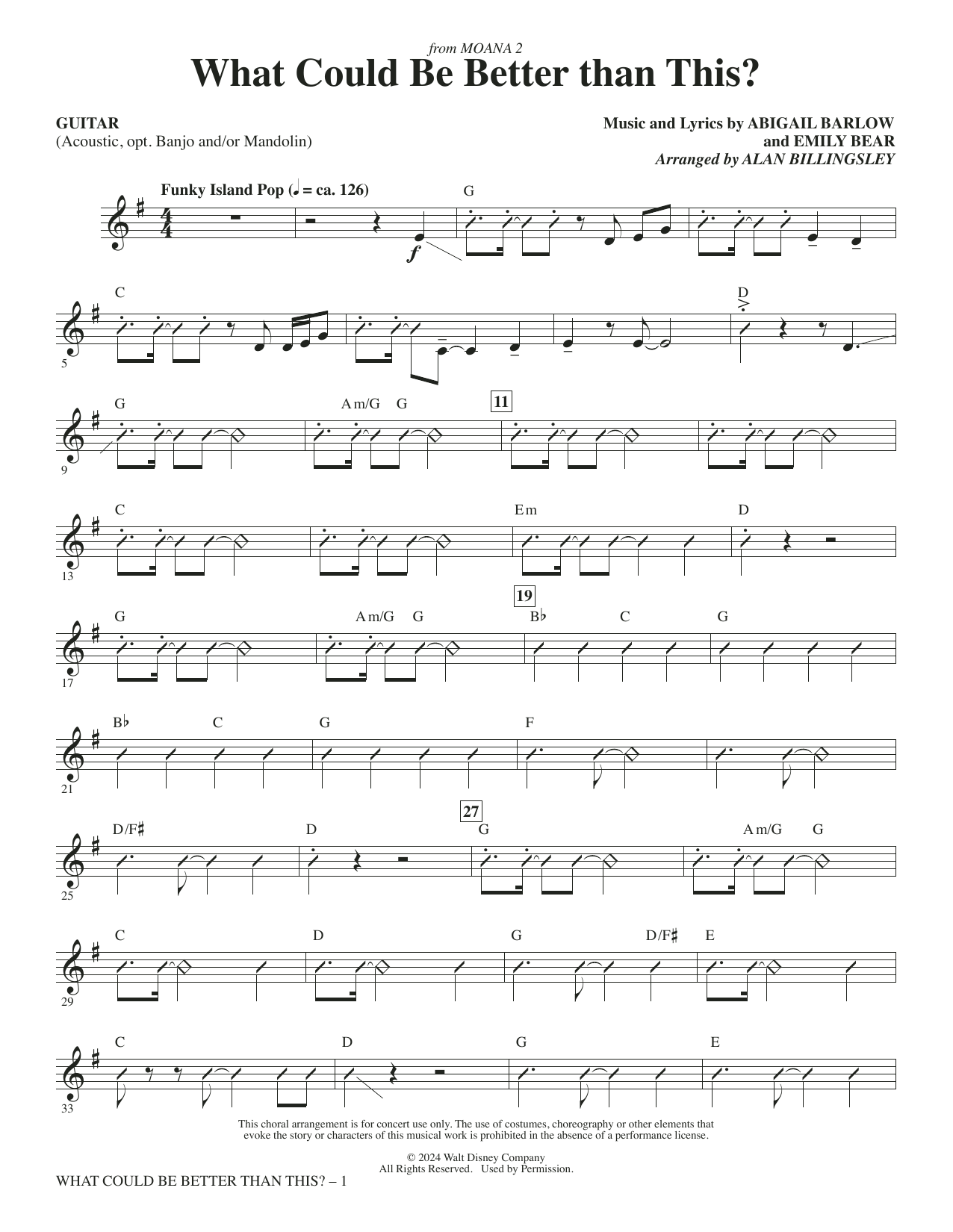 What Could Be Better Than This? (from Moana 2) (arr. Billingsley) - Guitar