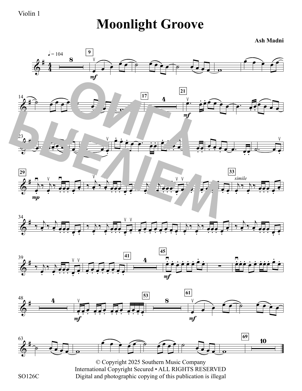 Moonlight Groove - Violin 1
