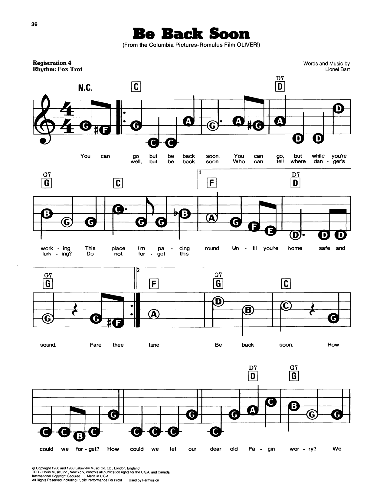 Be Back Soon (from Oliver)