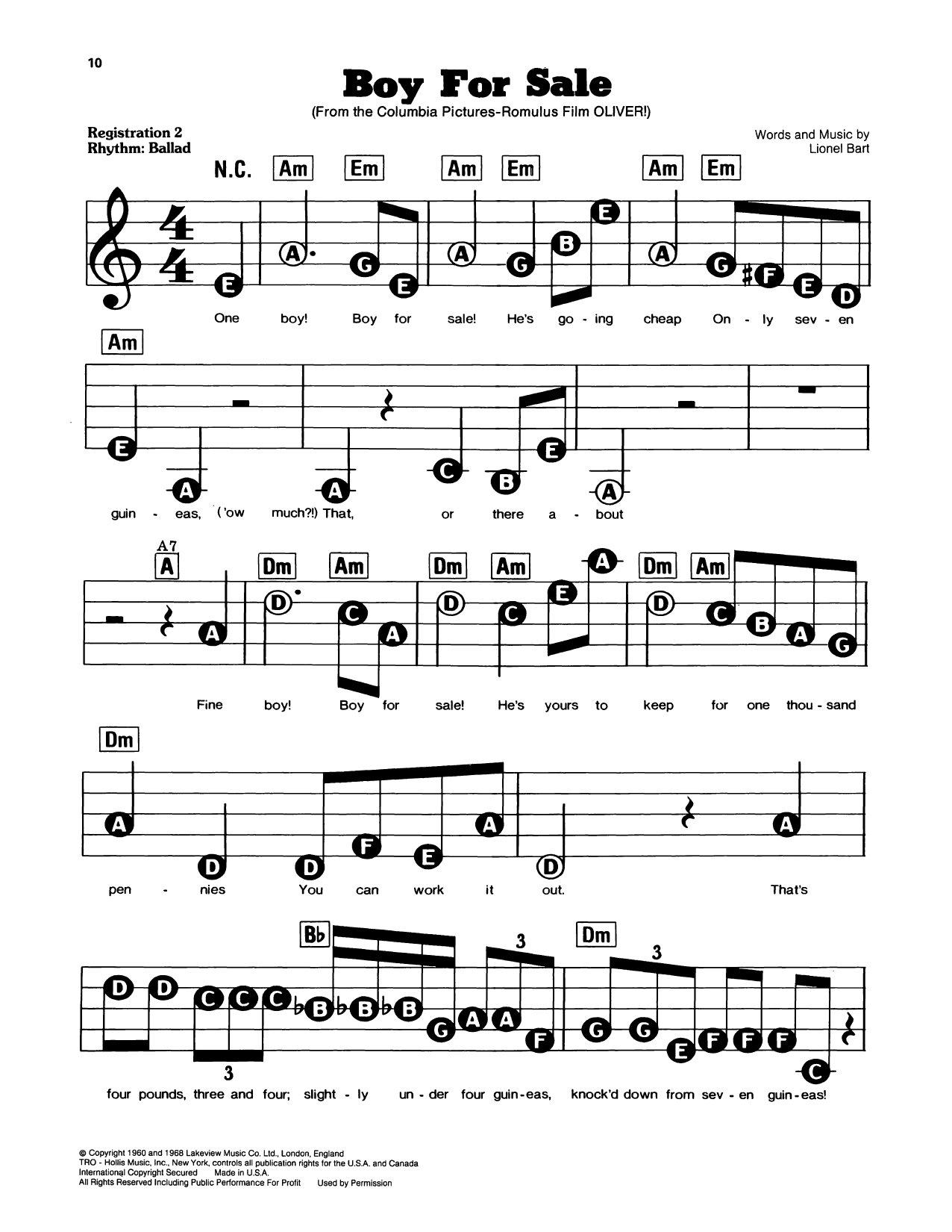 Boy For Sale (from Oliver)