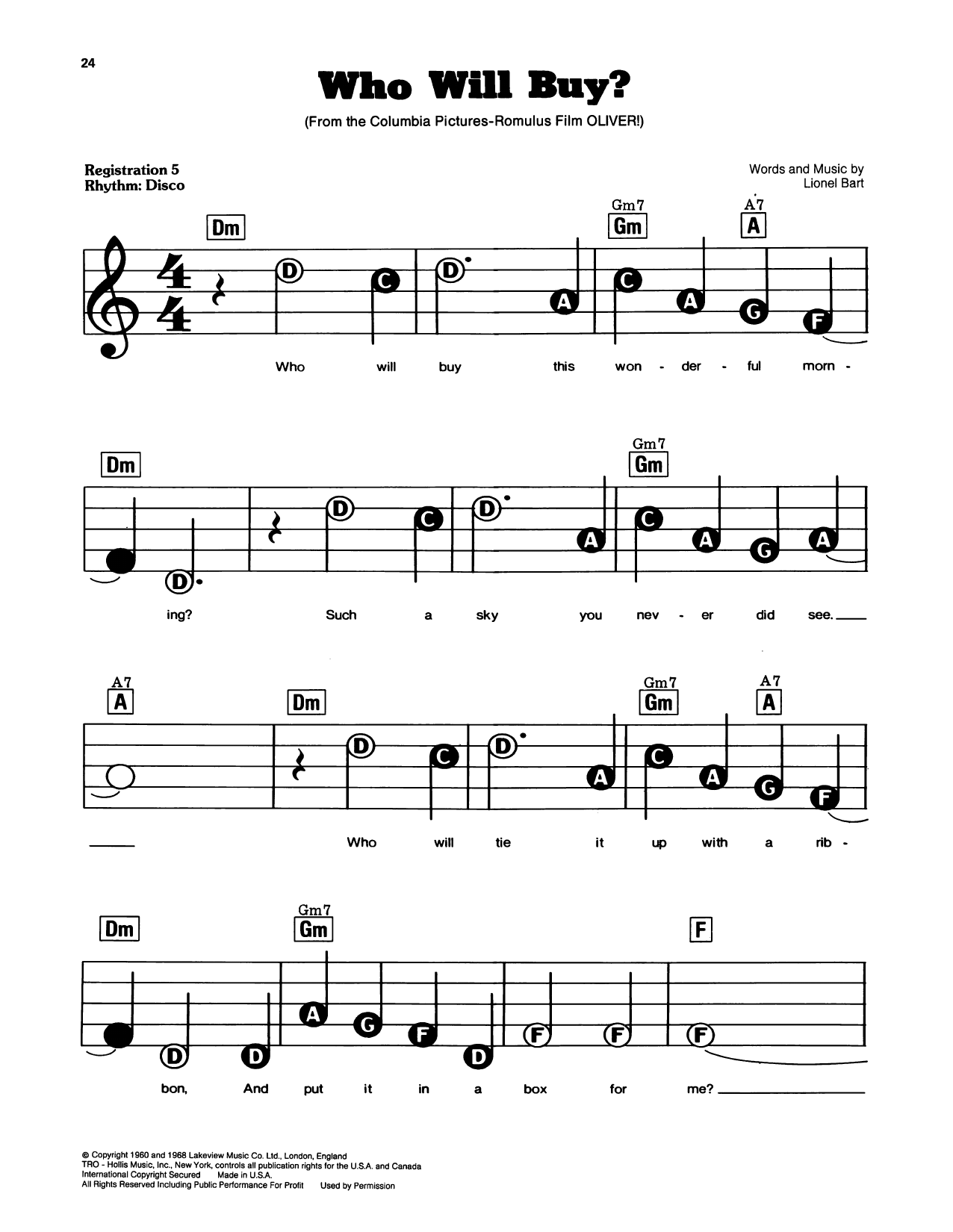 Who Will Buy? (from Oliver)