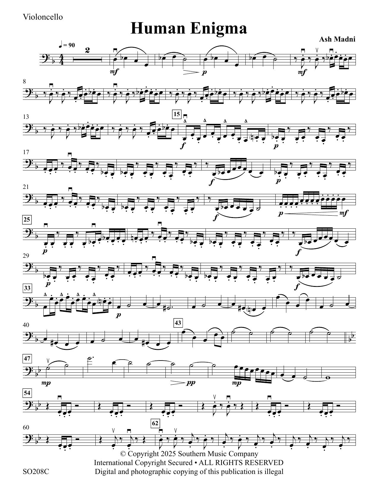 Human Enigma - Cello par Ash Madni Partitions pour Orchestre sur Sheet ...