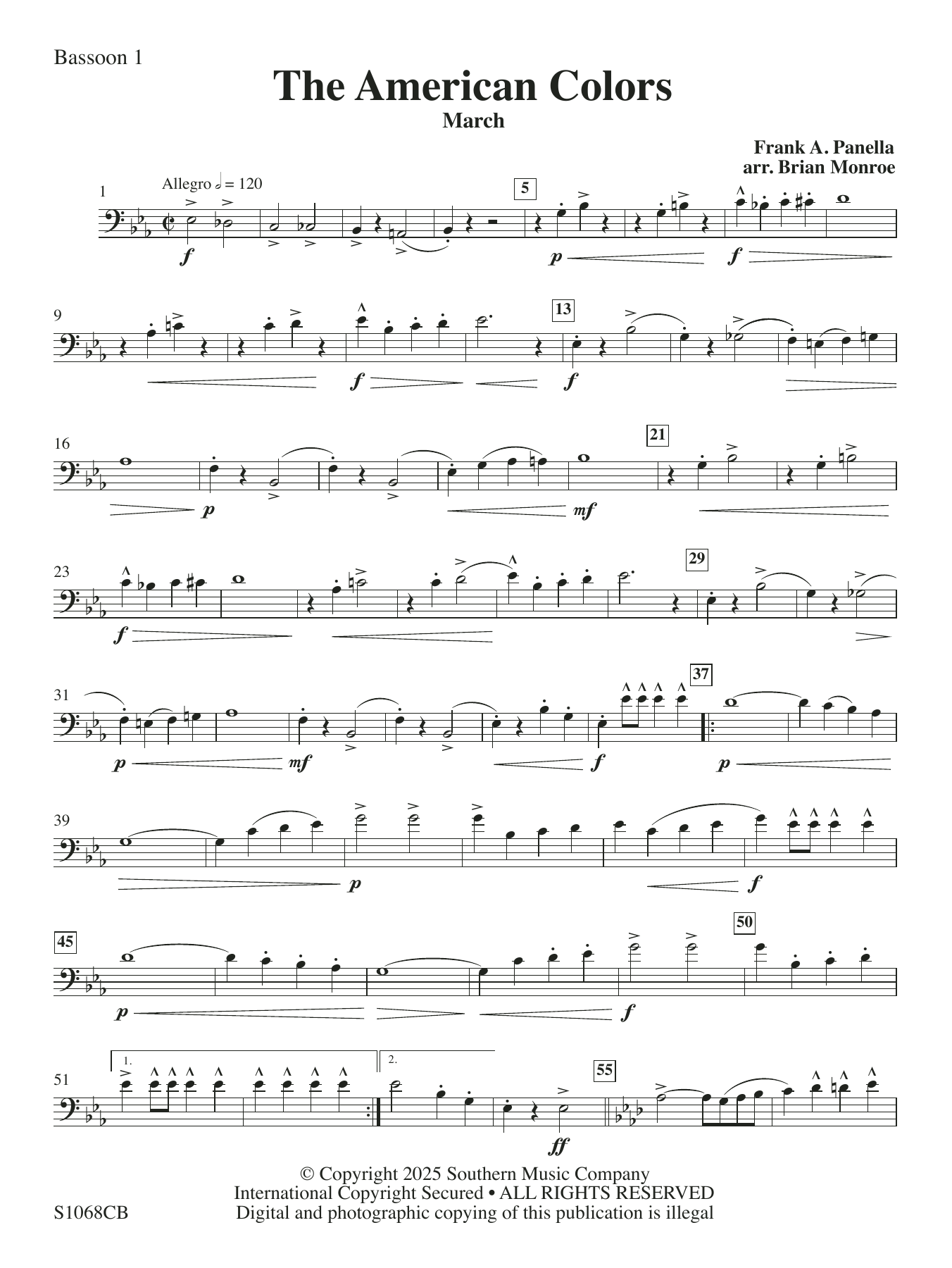 The American Colors (arr. Brian Monroe) - Bassoon 1