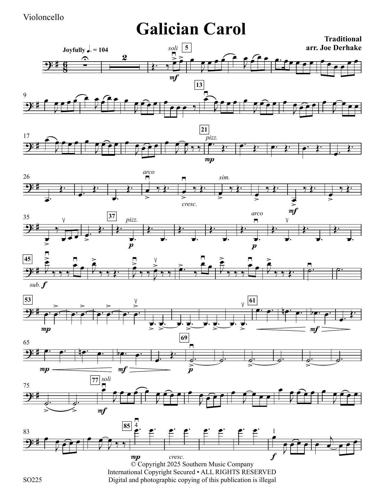 Galician Carol - Cello