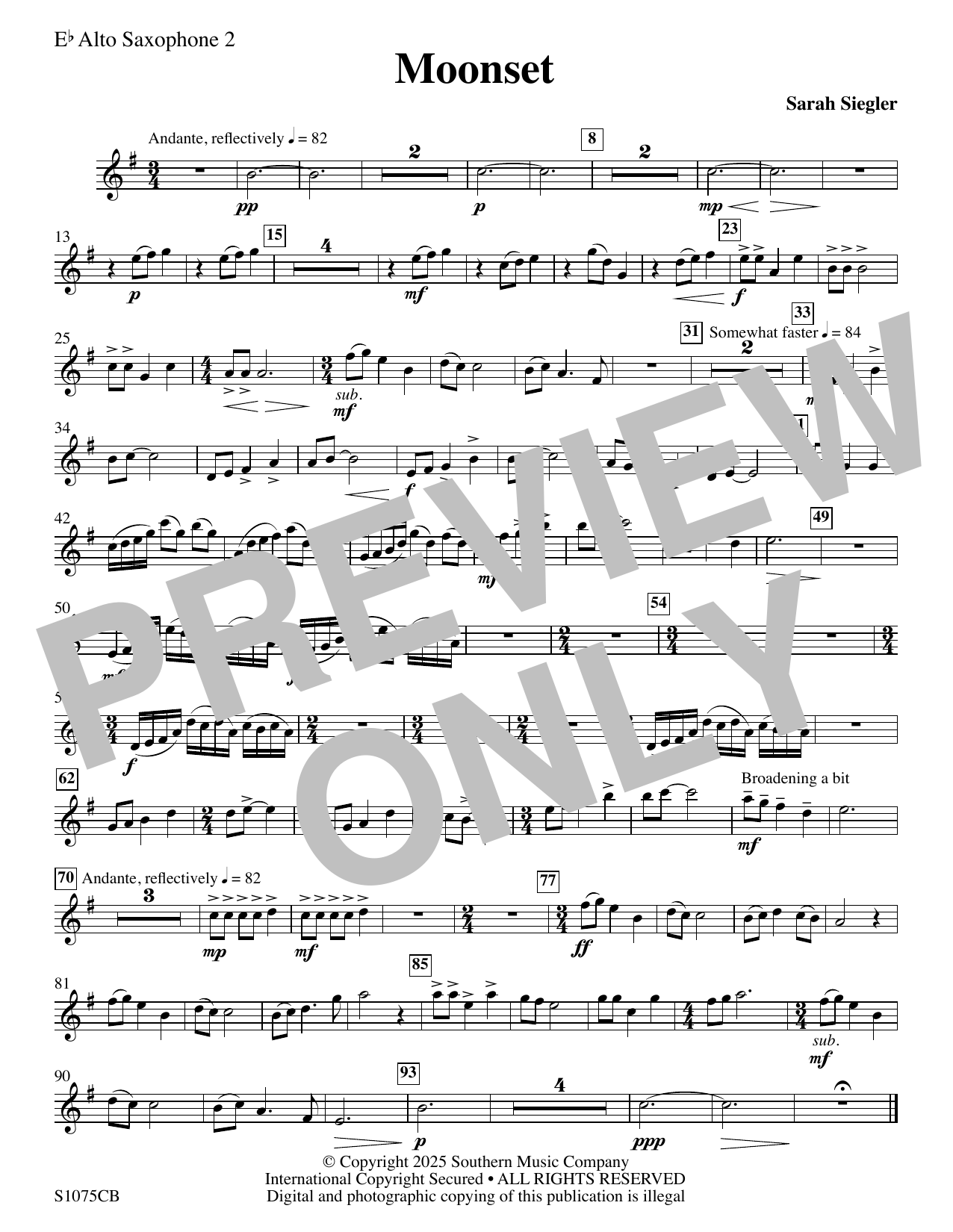 Moonset - Alto Sax 2