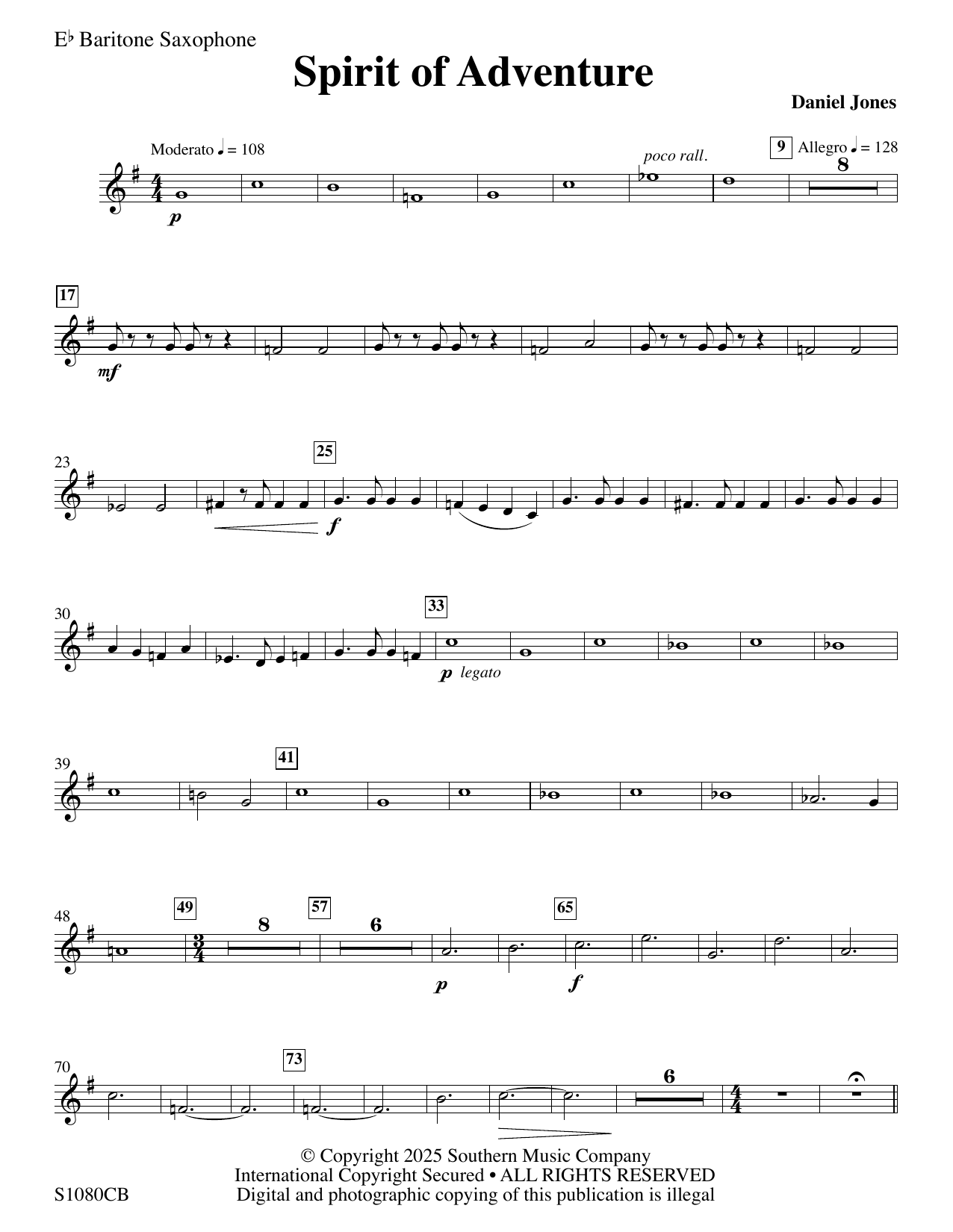 Spirit of Adventure - Baritone Saxophone