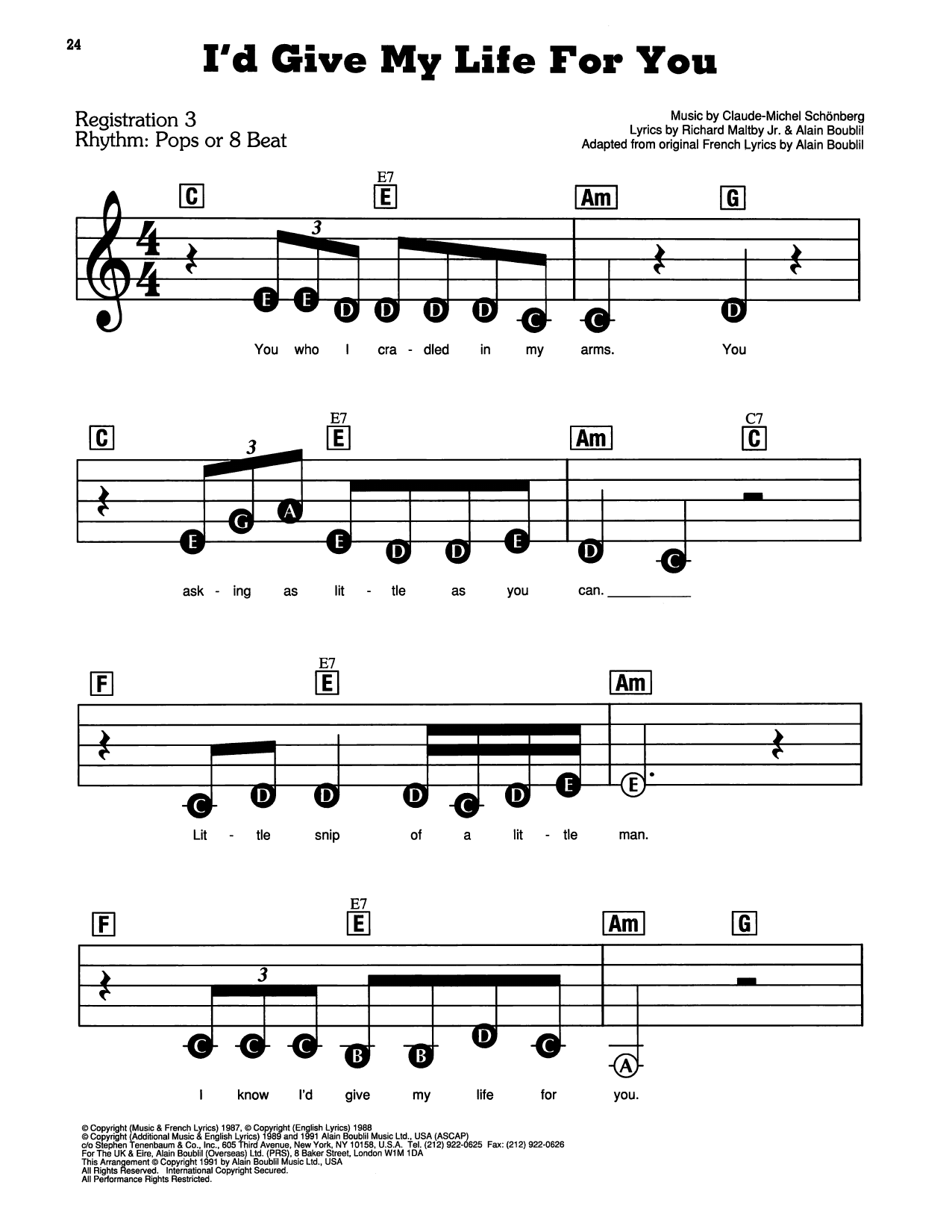 I'd Give My Life For You (from Miss Saigon)