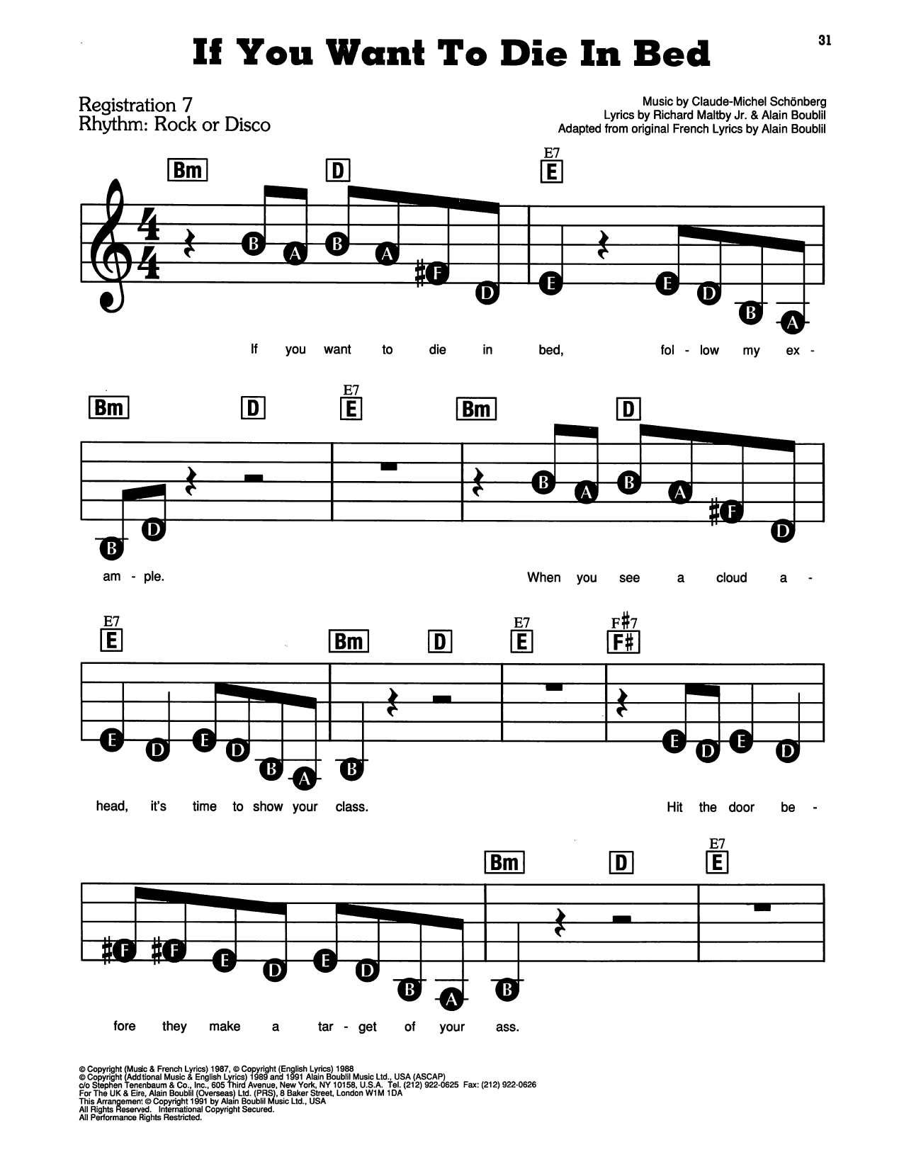 If You Want To Die In Bed (from Miss Saigon)