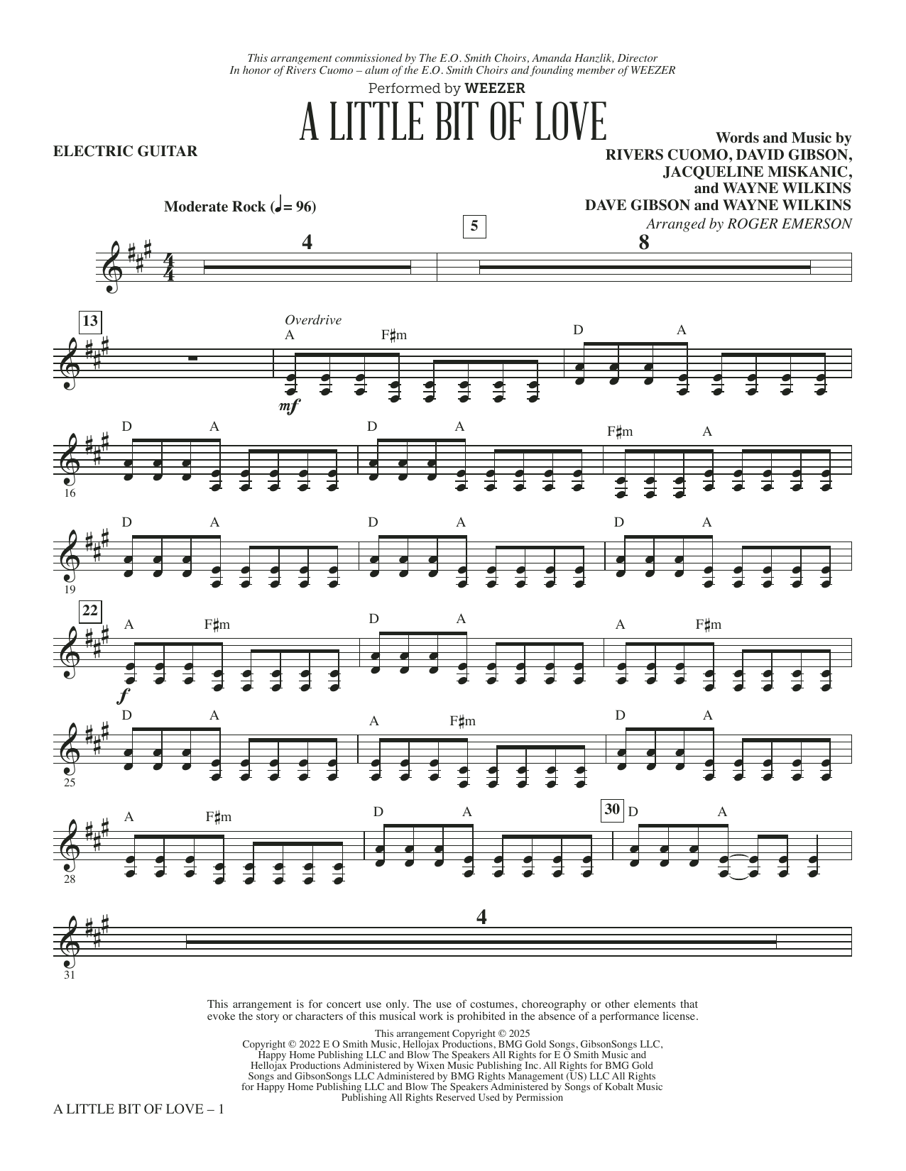 A Little Bit Of Love (arr. Roger Emerson) - Electric Guitar