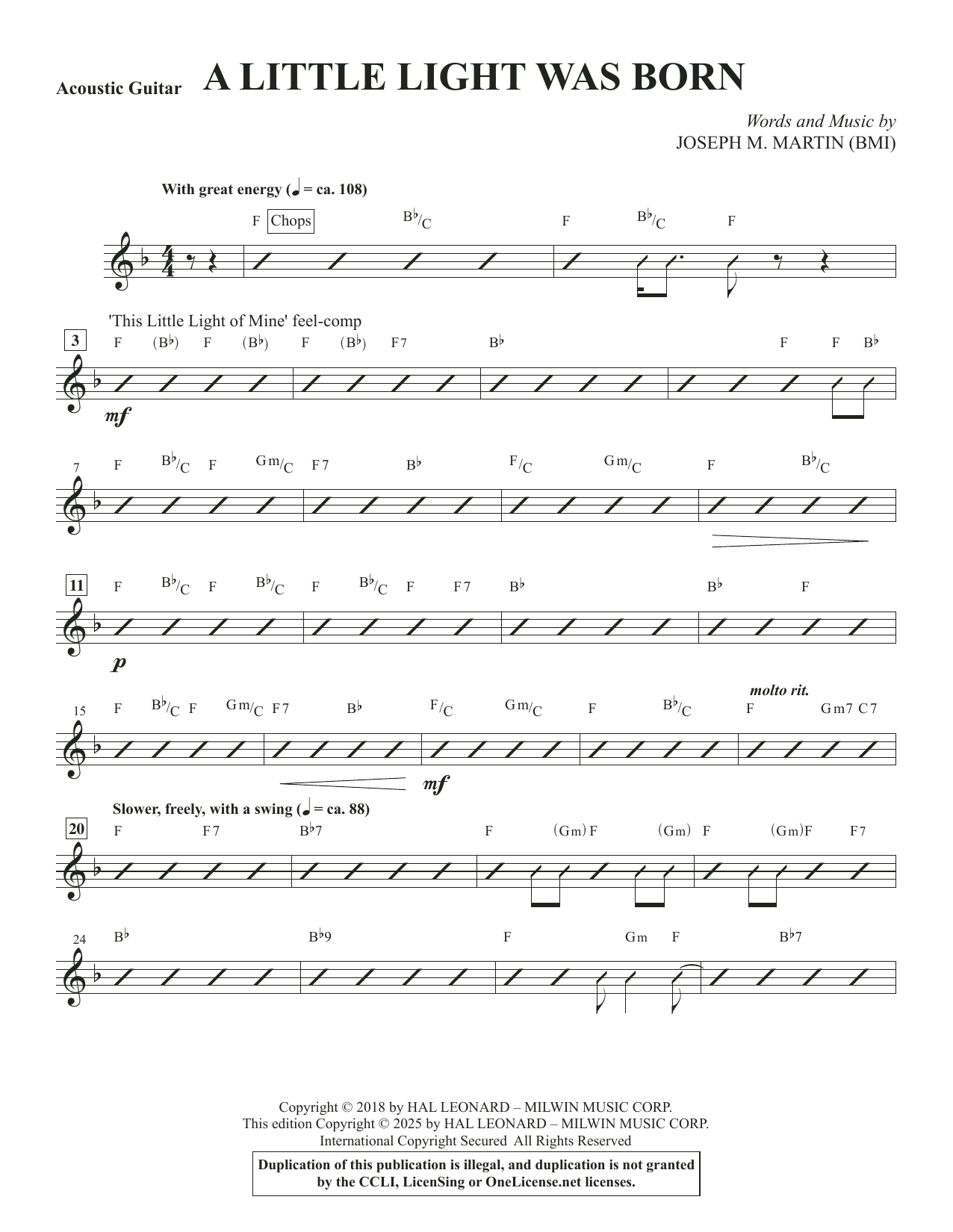 A Little Light Was Born (Consort) - Acoustic Guitar