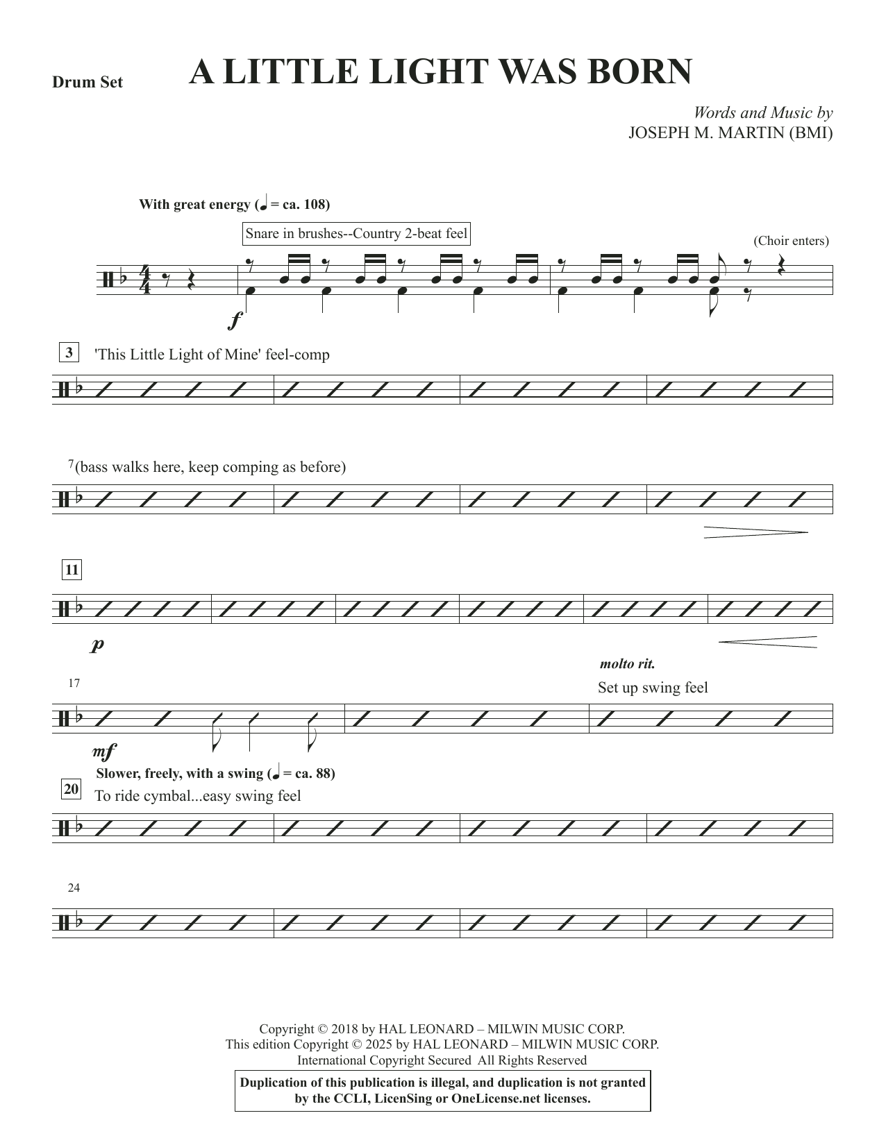 A Little Light Was Born (Consort) - Drum Set