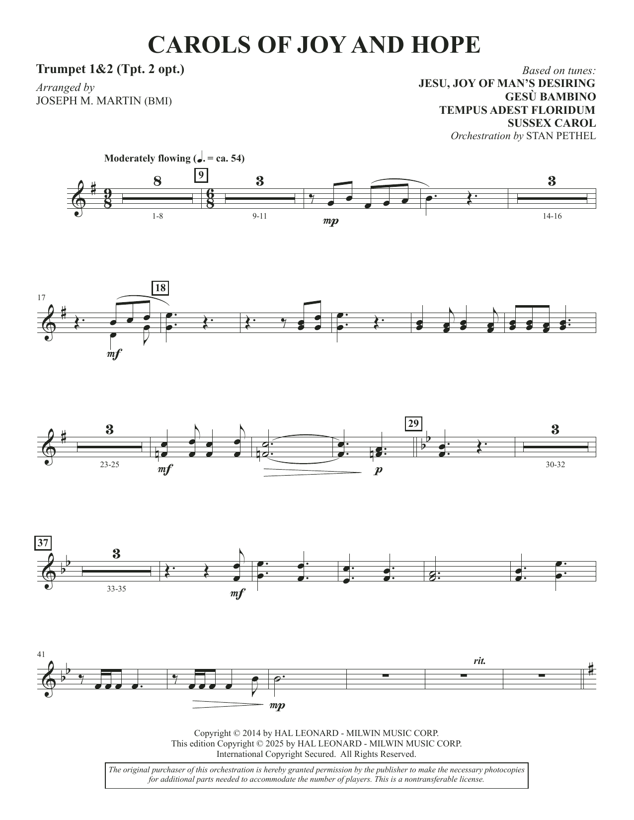 Carols Of Joy And Hope - Trumpet 1 & 2 (Tpt 2 opt.)