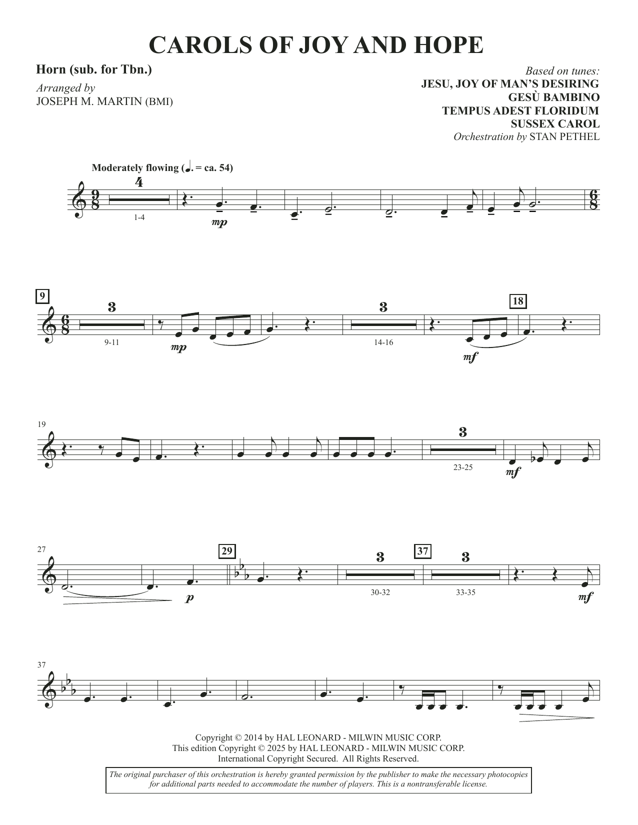 Carols Of Joy And Hope - Horn (sub. Trombone)