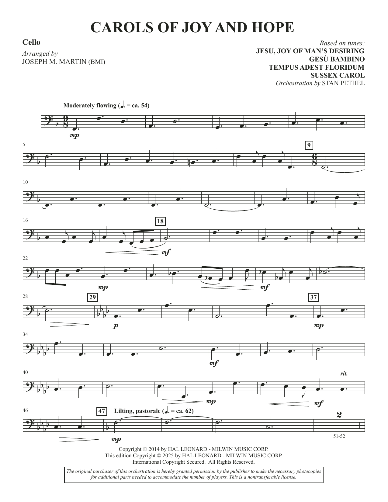 Carols Of Joy And Hope - Cello