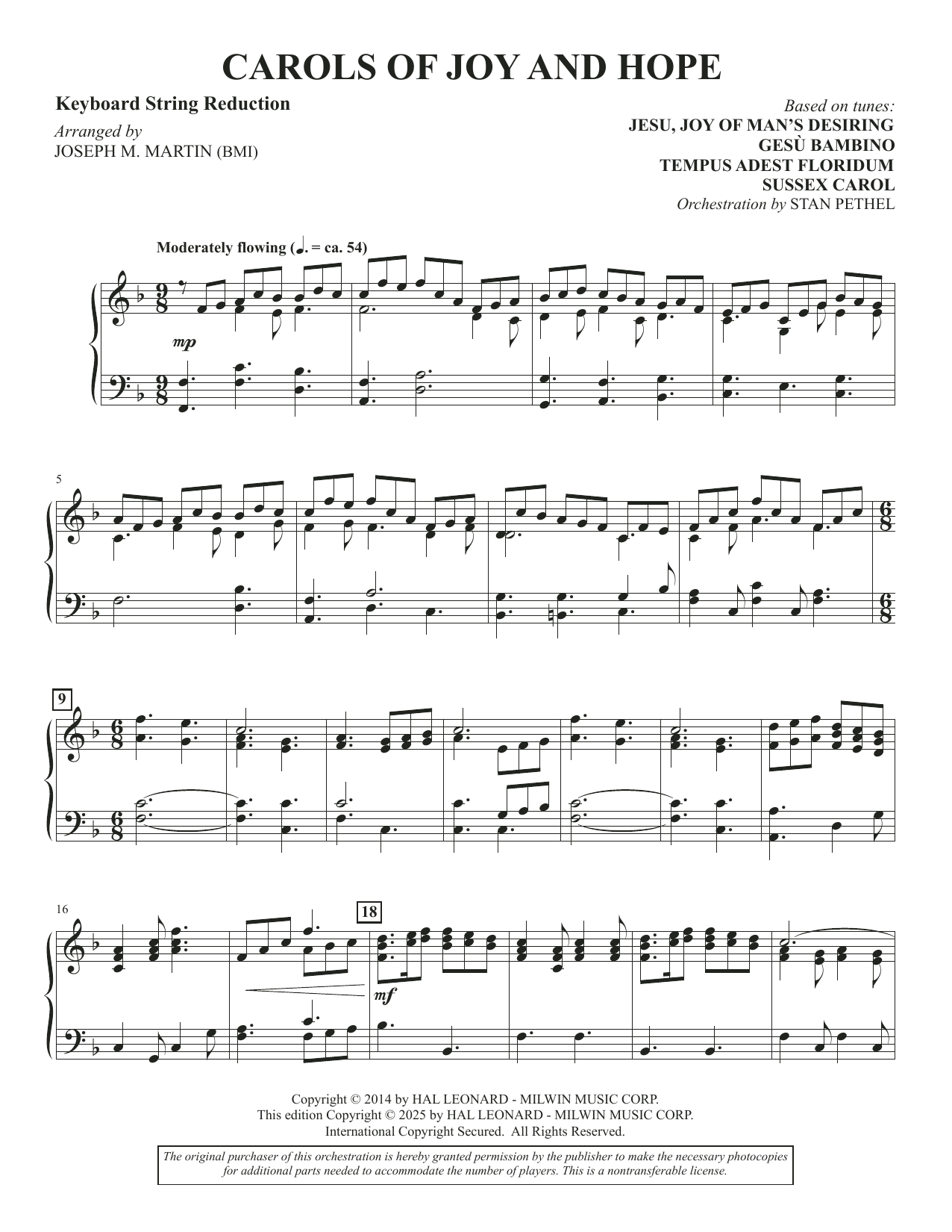 Carols Of Joy And Hope - Keyboard String Reduction