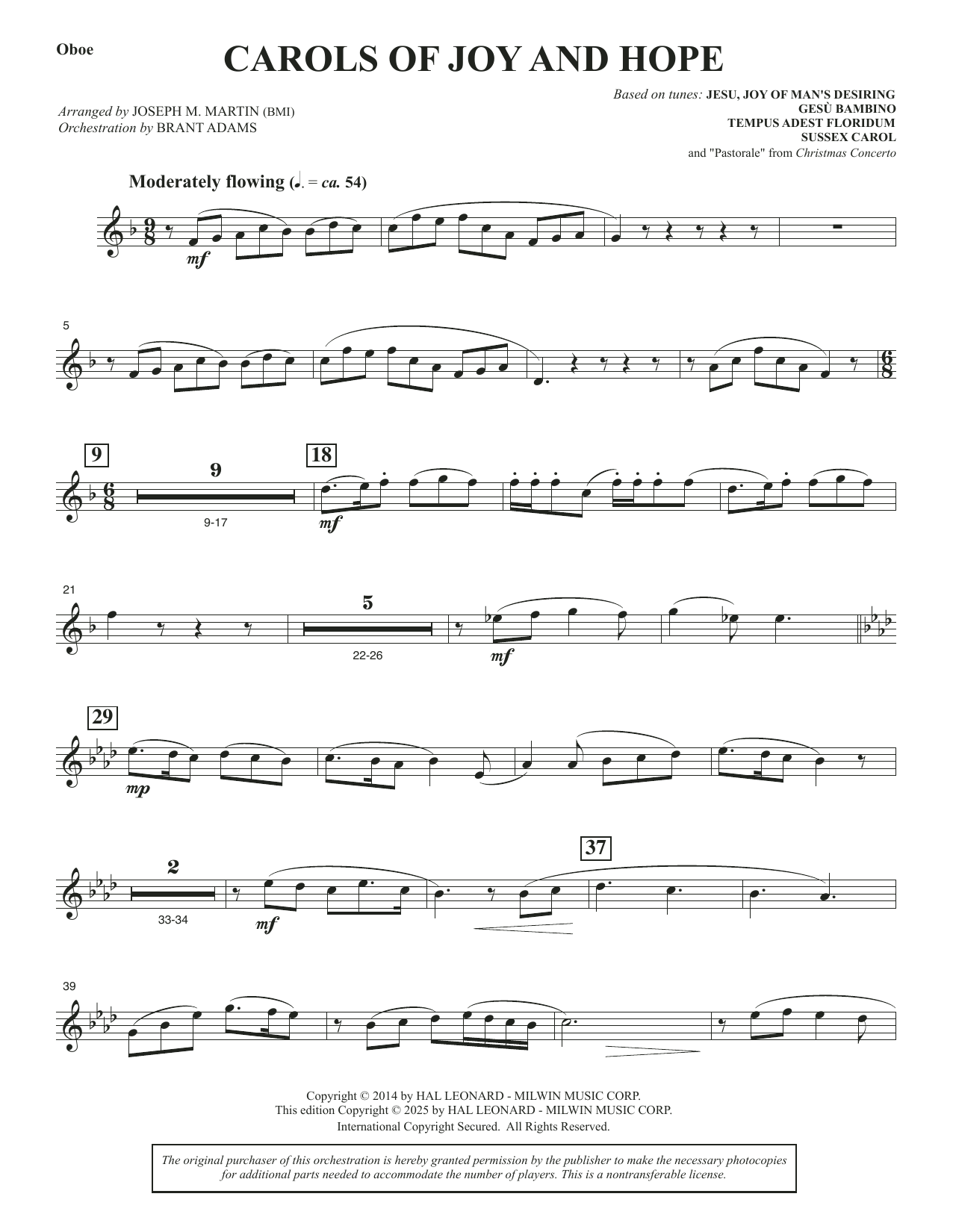 Carols Of Joy And Hope - Oboe