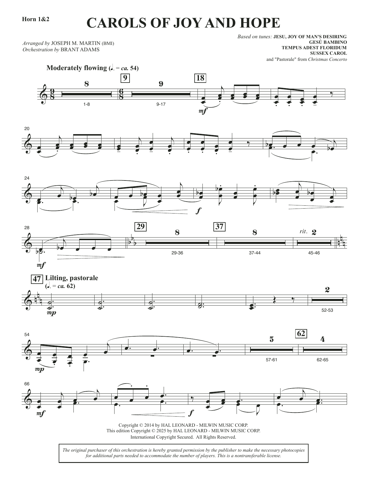 Carols Of Joy And Hope - Horn 1 & 2