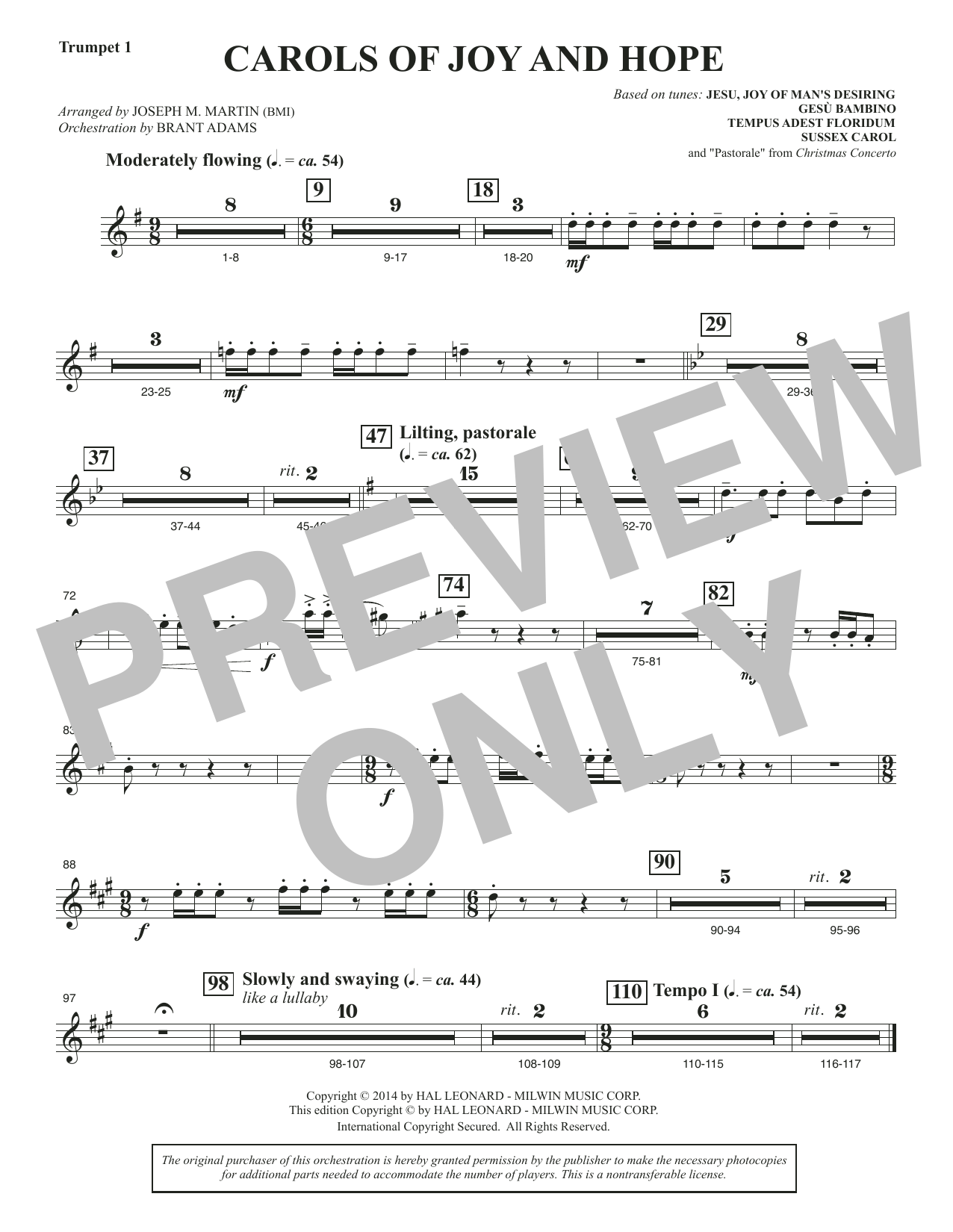 Carols Of Joy And Hope - Trumpet 1